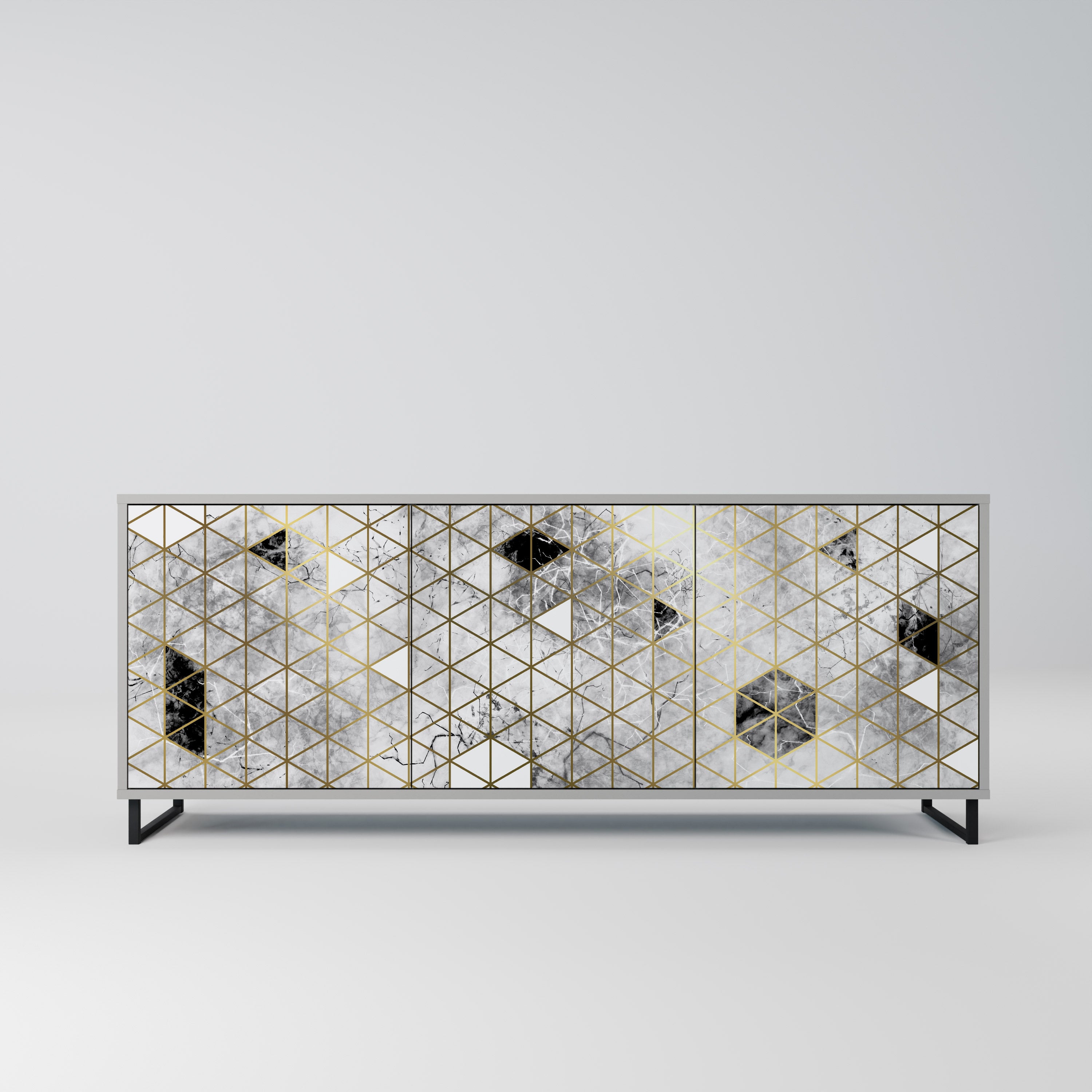 Buffet 3 portes ASHEN ARIA finition grise