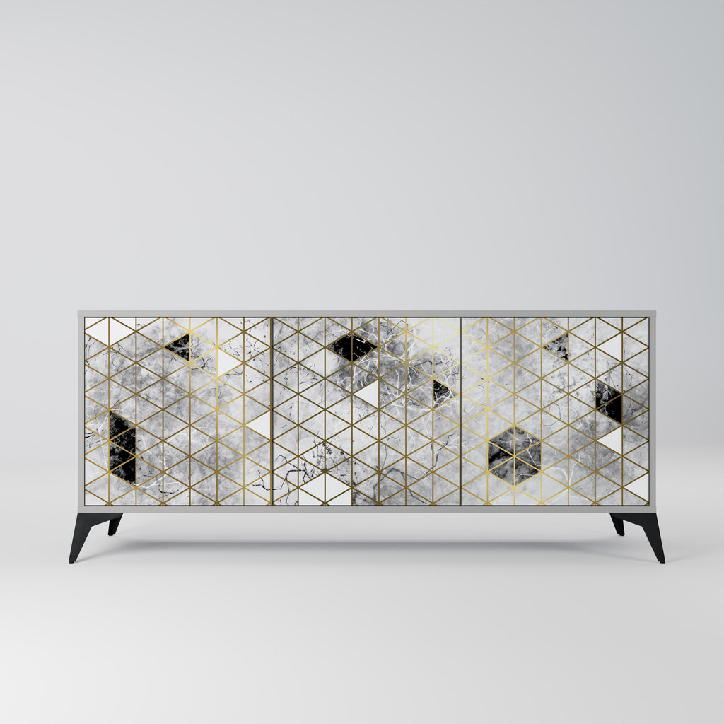 Buffet 3 portes ASHEN ARIA finition grise