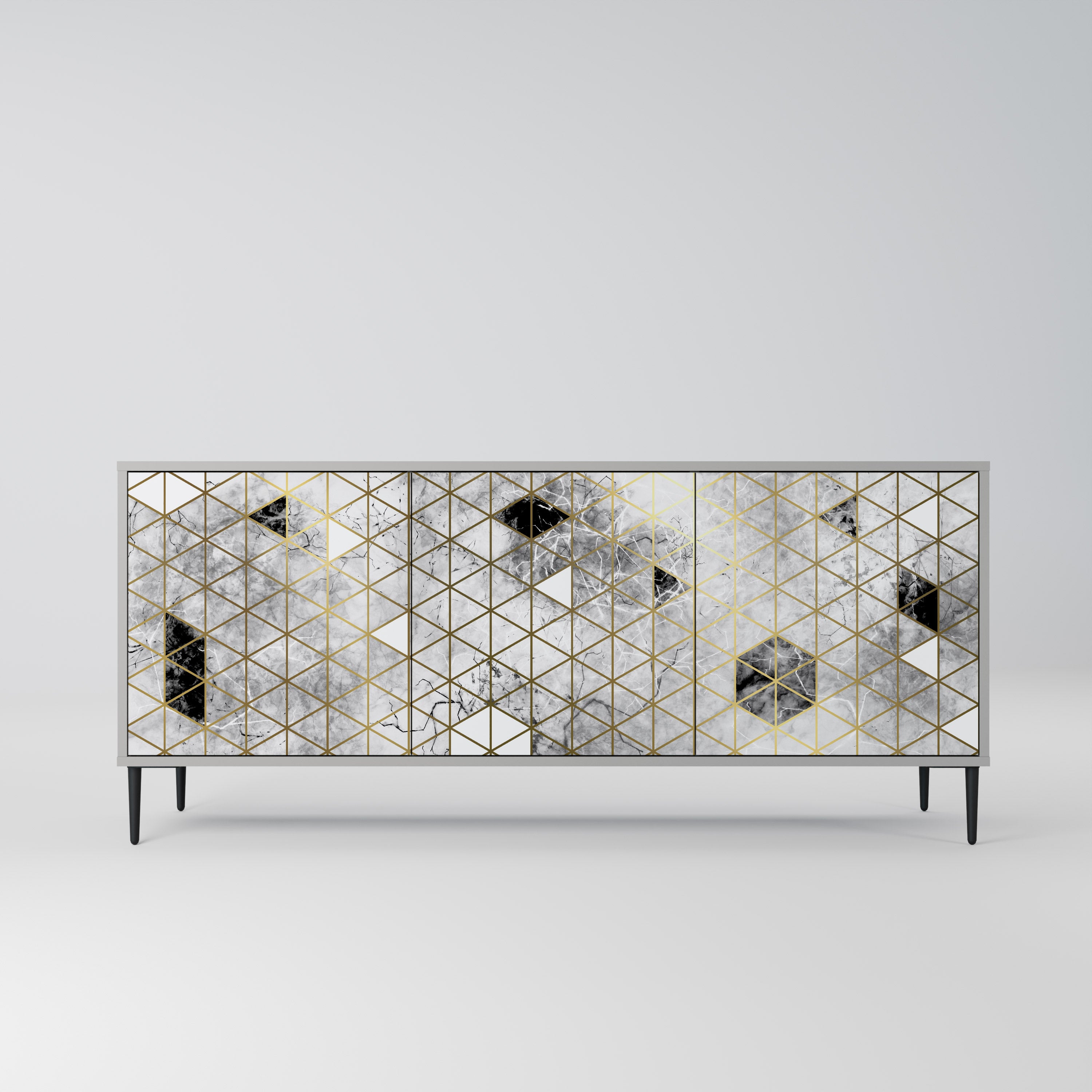 Buffet 3 portes ASHEN ARIA finition grise