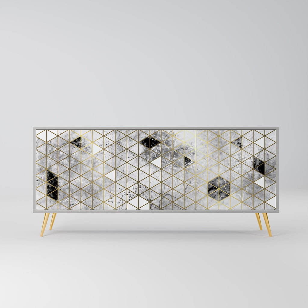 Buffet 3 portes ASHEN ARIA finition grise