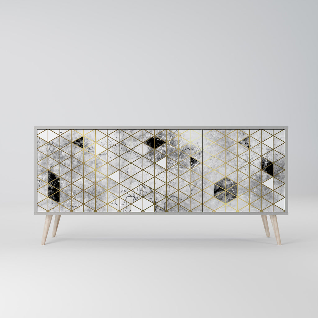 Buffet 3 portes ASHEN ARIA finition grise