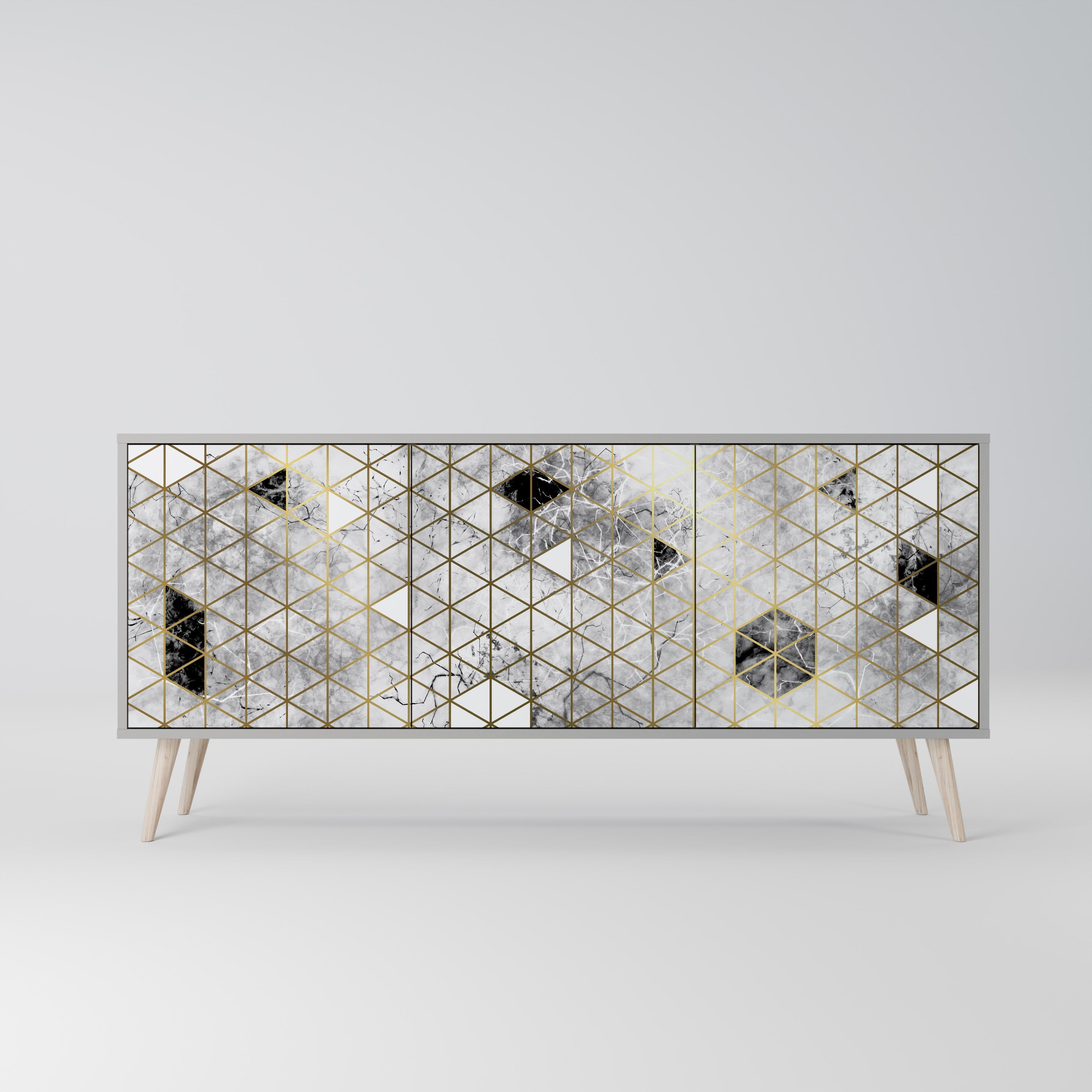 Buffet 3 portes ASHEN ARIA finition grise