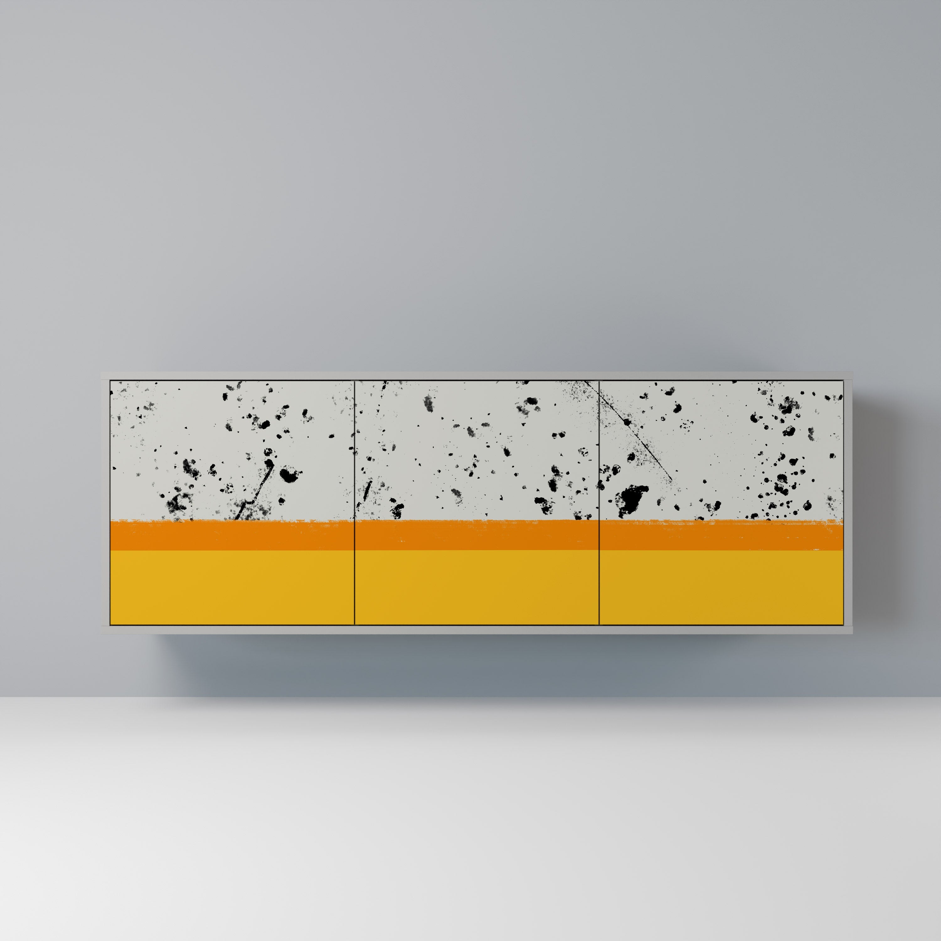 Buffet 3 portes DYED BY ORANGE finition grise