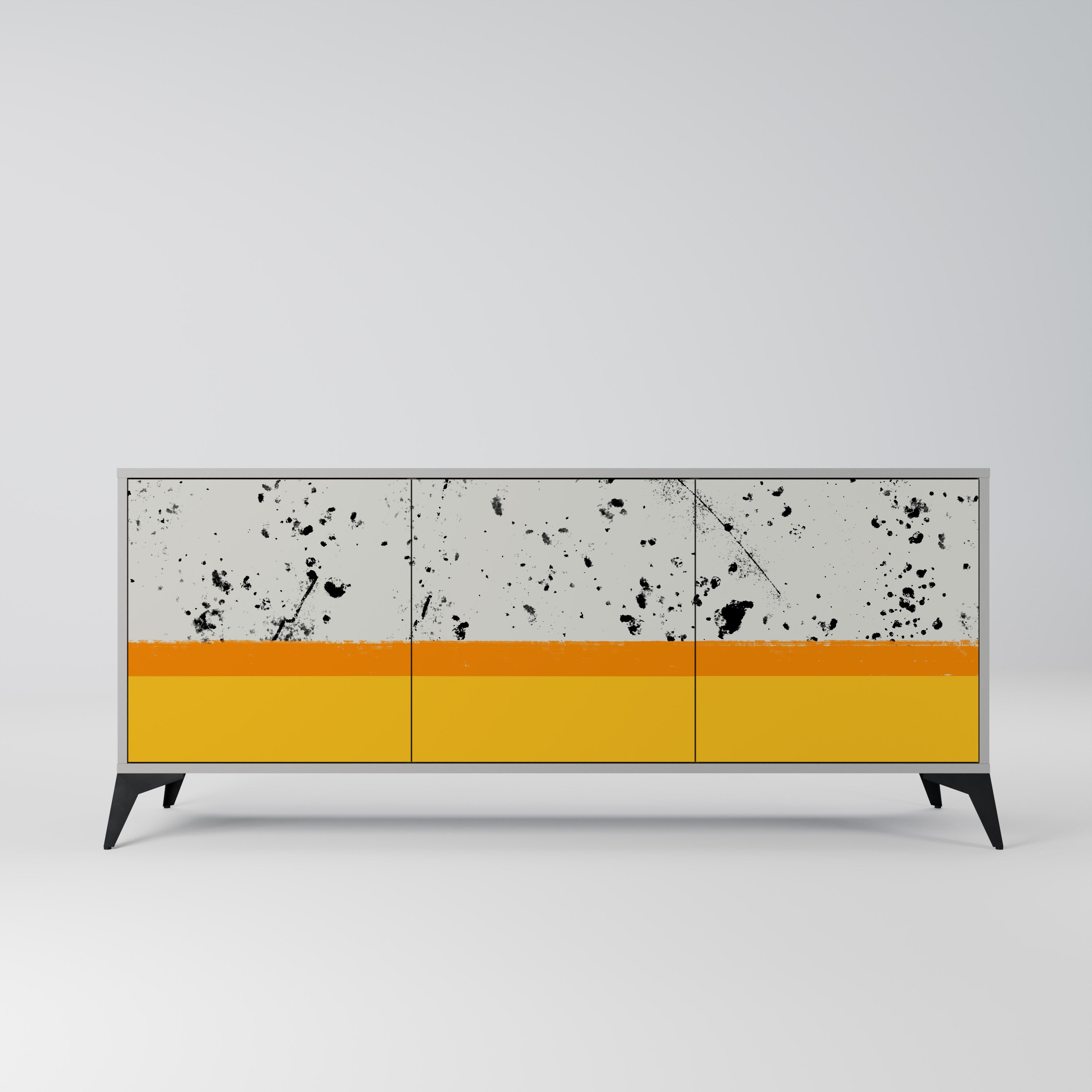 Buffet 3 portes DYED BY ORANGE finition grise