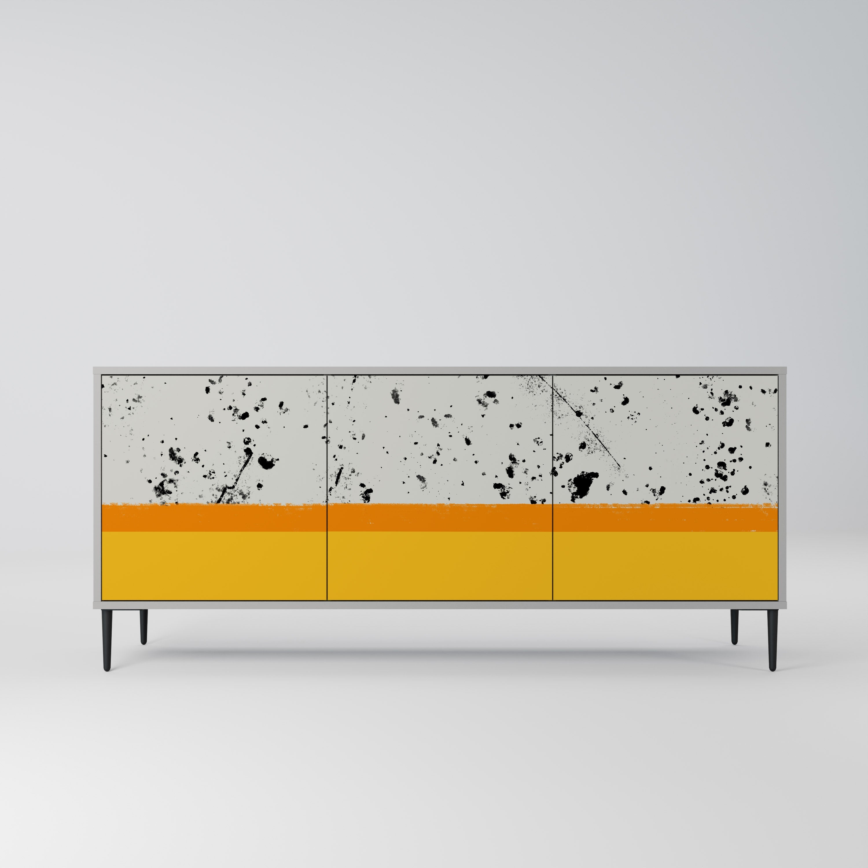 Buffet 3 portes DYED BY ORANGE finition grise