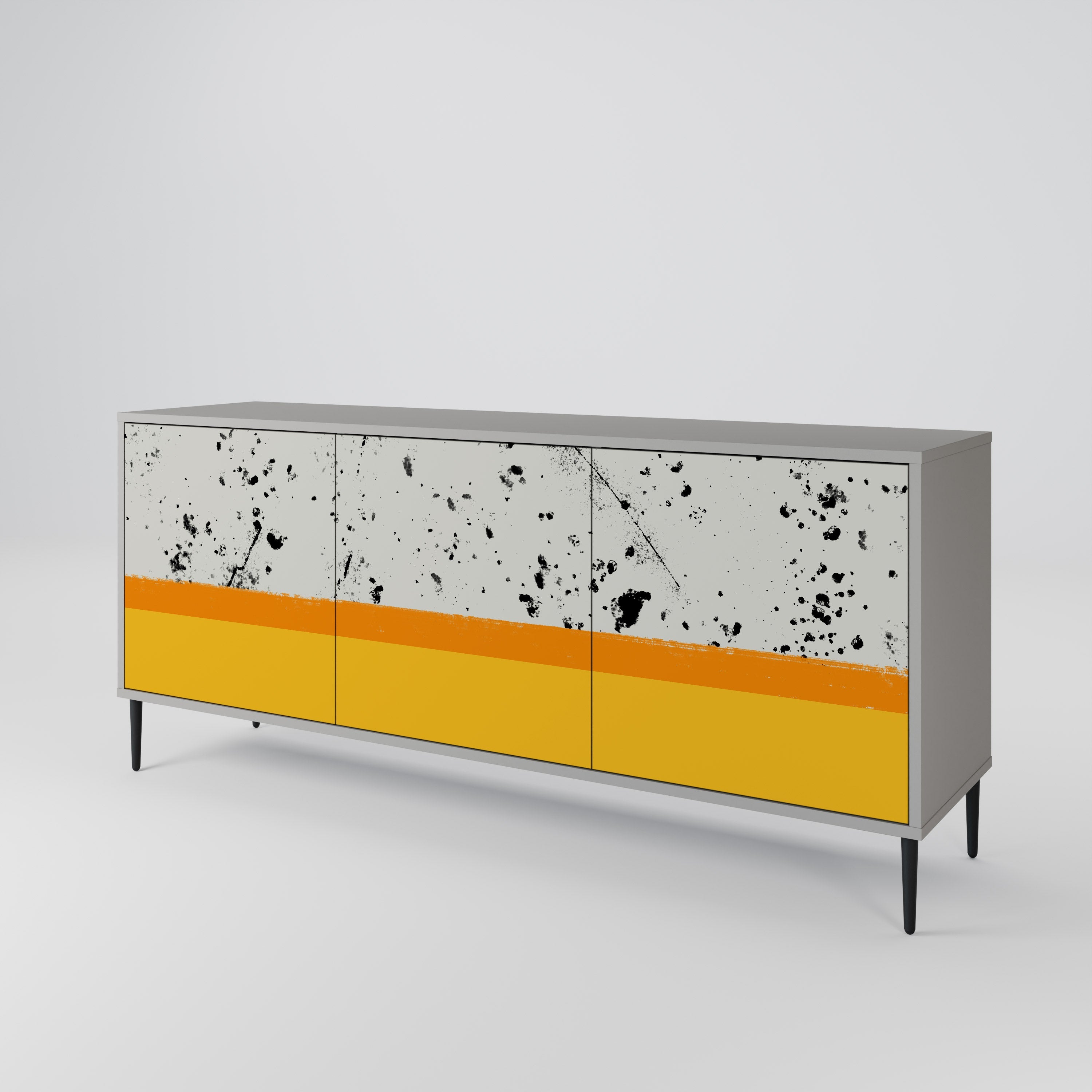 Buffet 3 portes DYED BY ORANGE finition grise