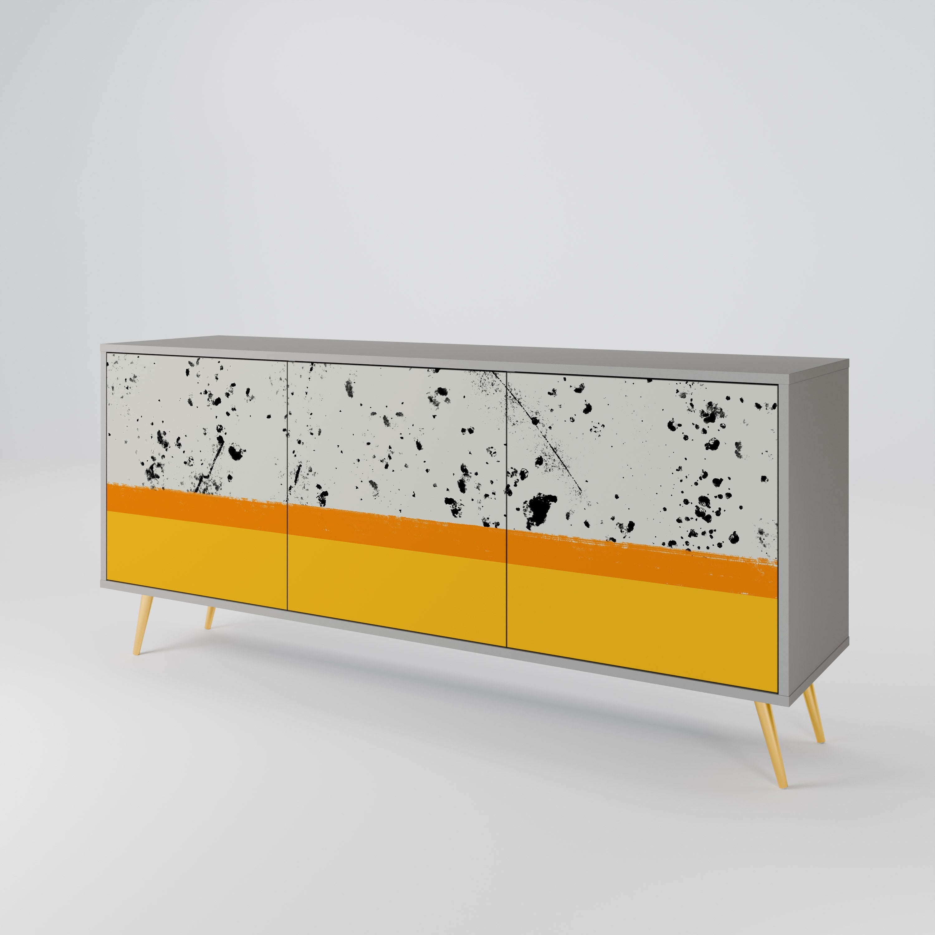 Buffet 3 portes DYED BY ORANGE finition grise