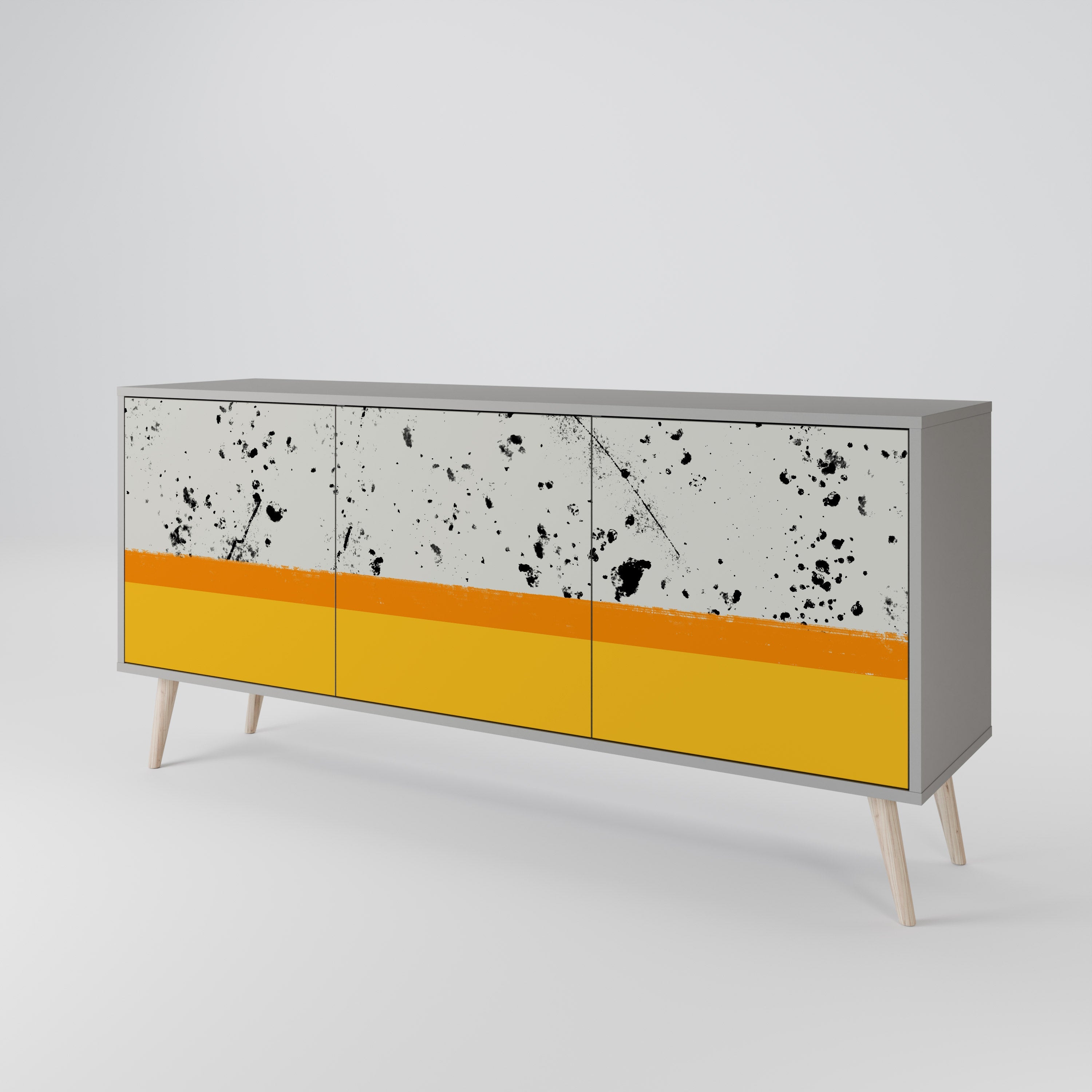 Buffet 3 portes DYED BY ORANGE finition grise