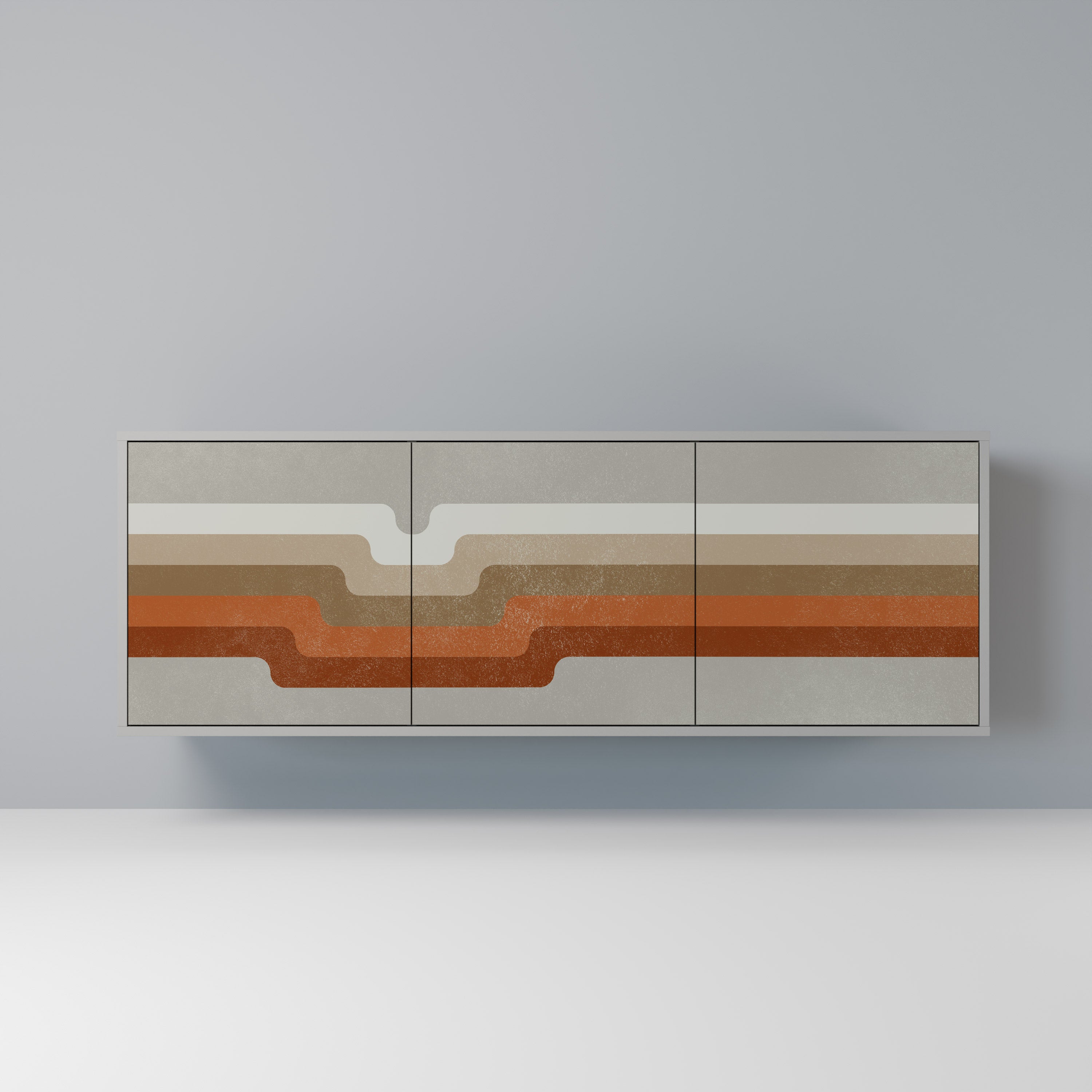 Buffet 3 portes PECULIAR TRAIL finition grise