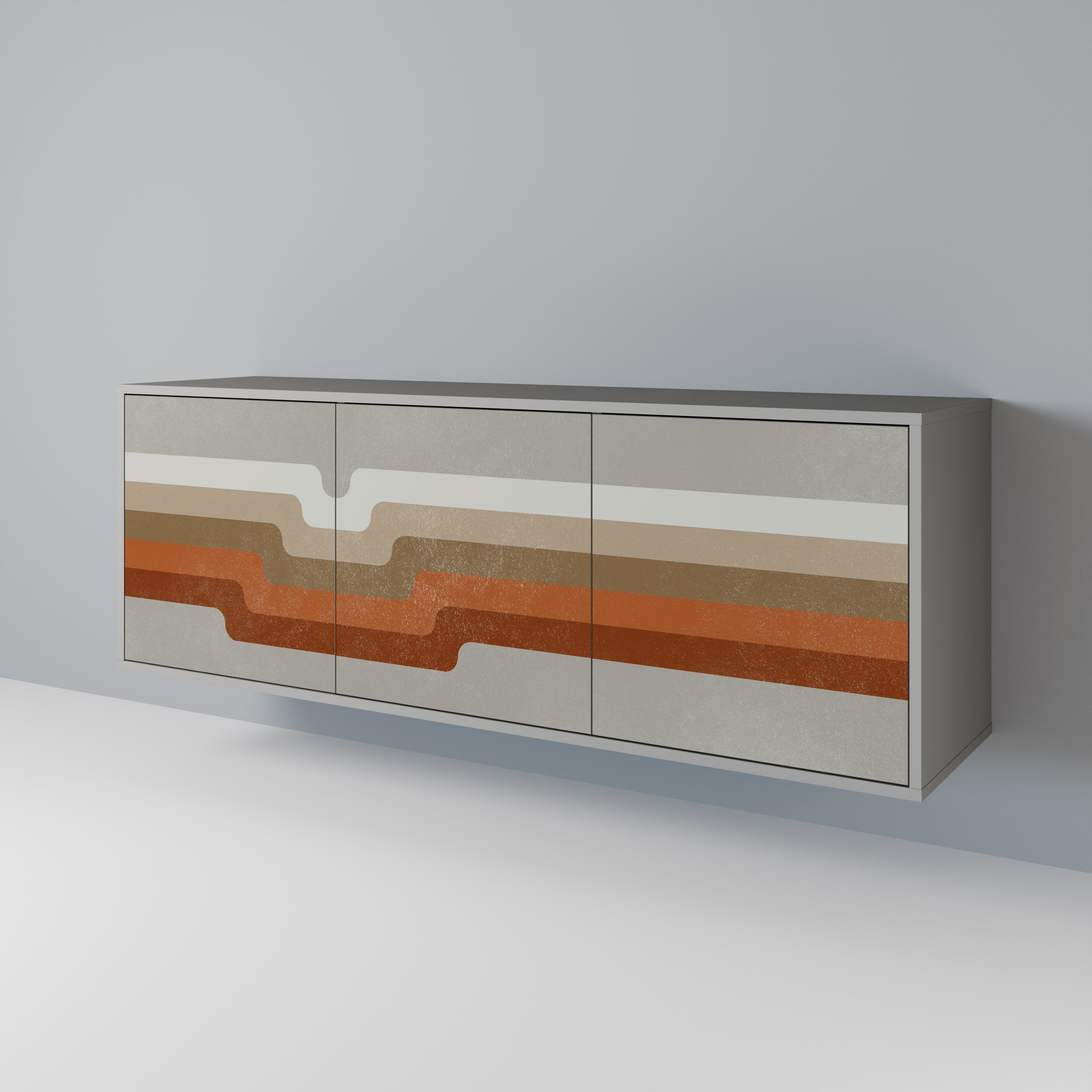 Buffet 3 portes PECULIAR TRAIL finition grise