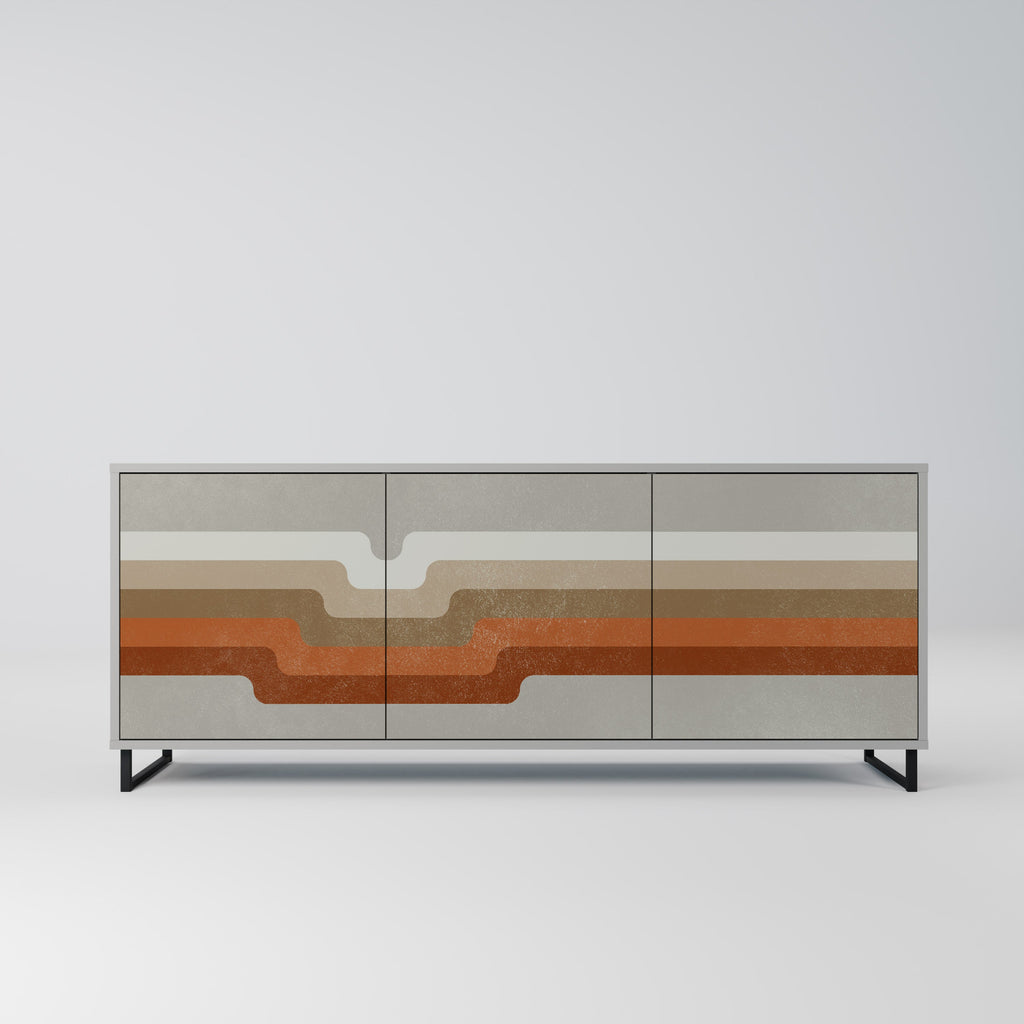 Buffet 3 portes PECULIAR TRAIL finition grise