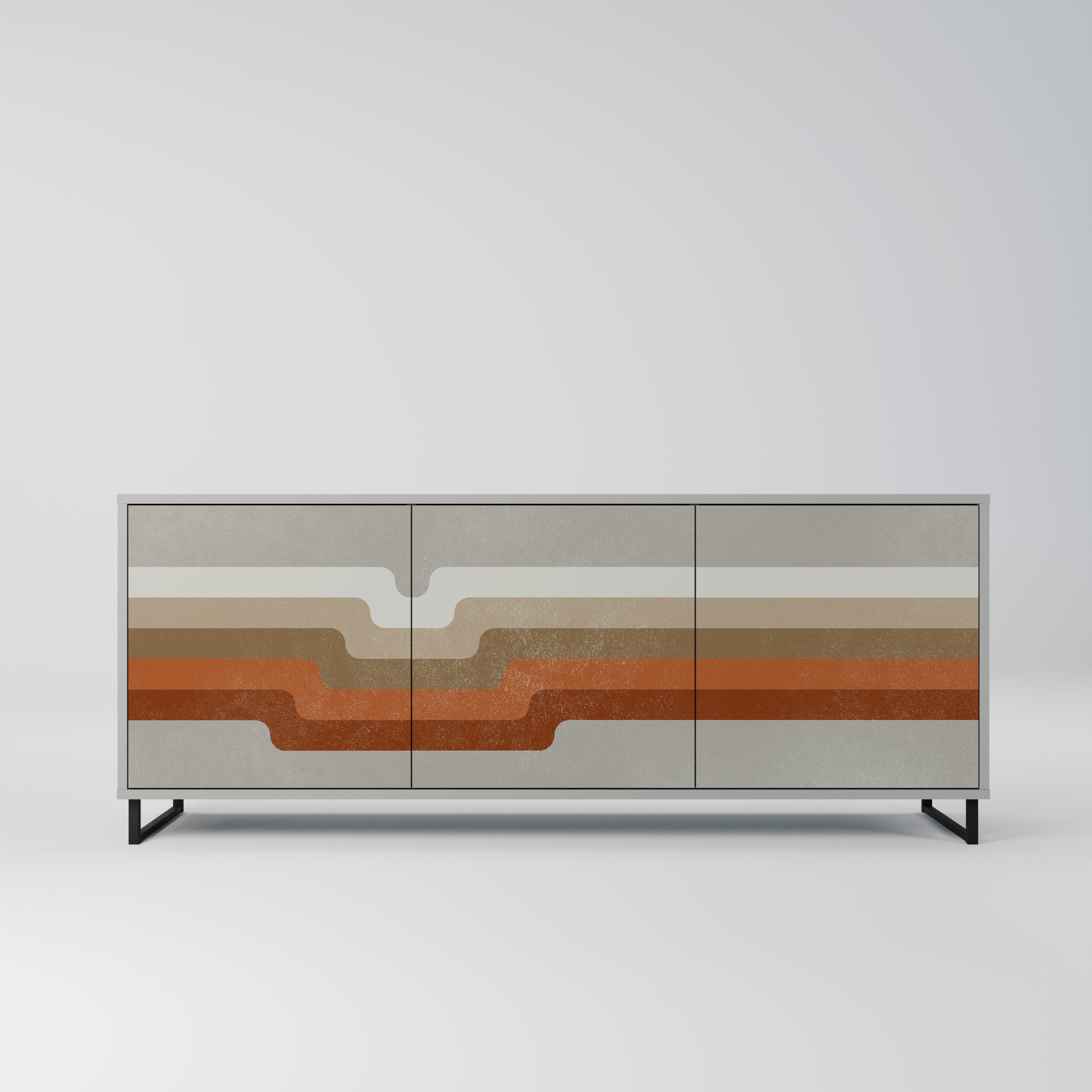 Buffet 3 portes PECULIAR TRAIL finition grise