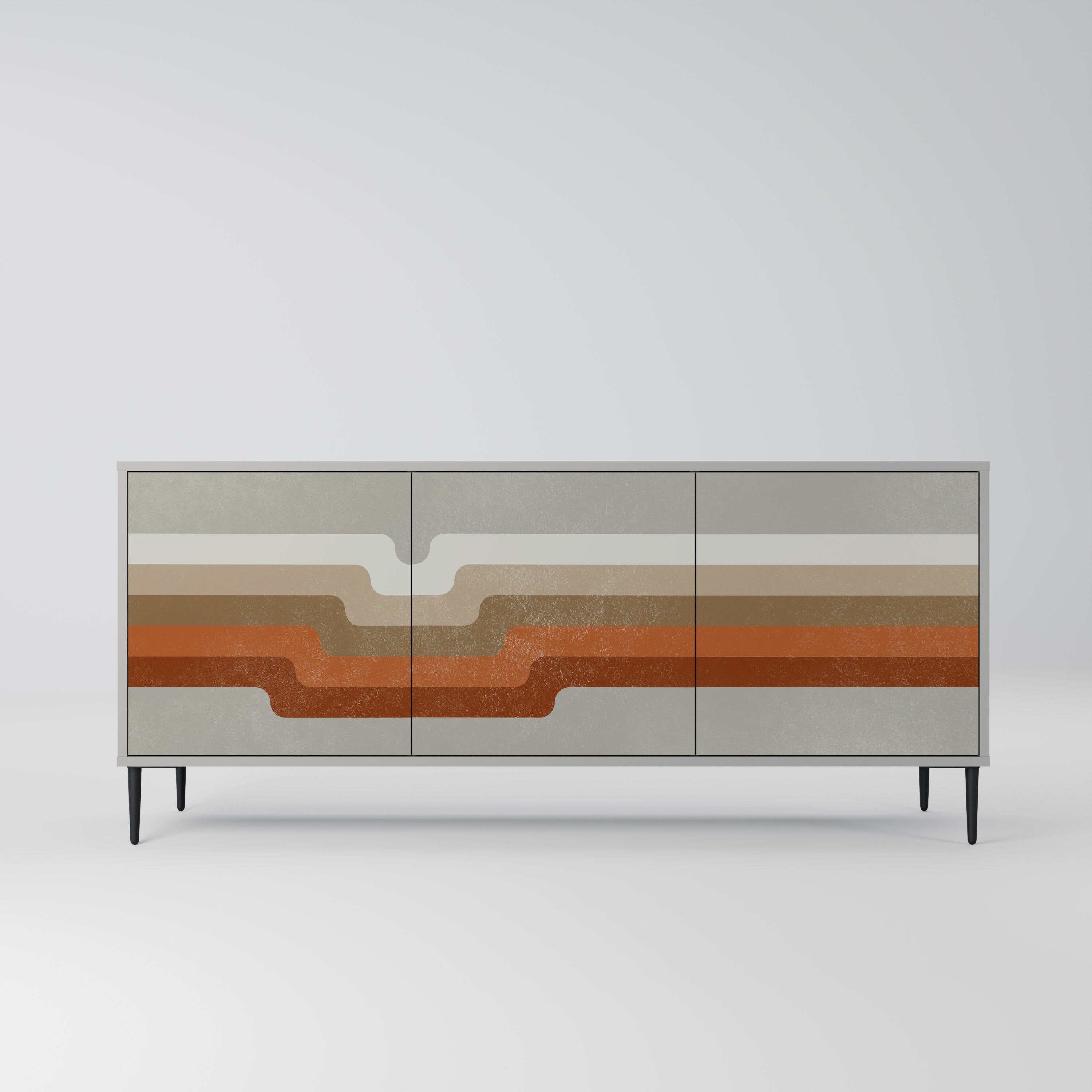 Buffet 3 portes PECULIAR TRAIL finition grise