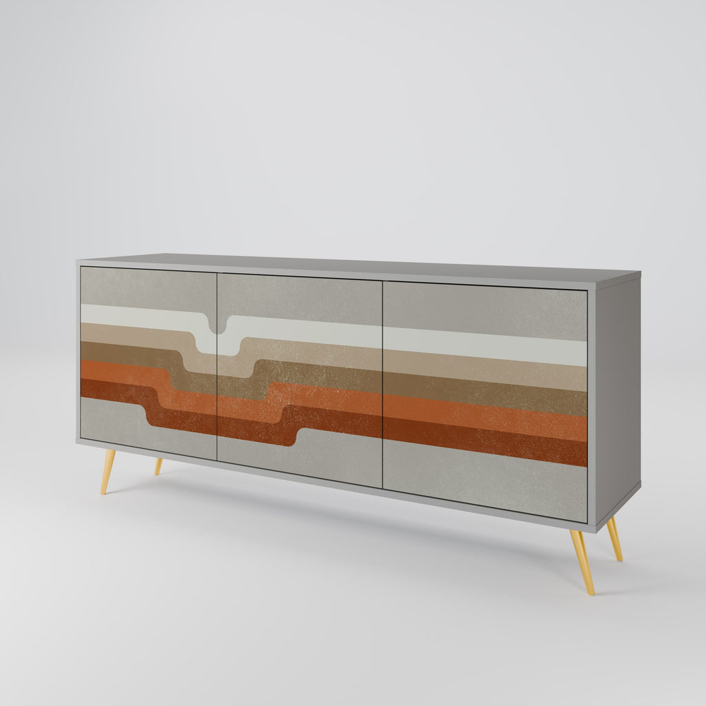 Buffet 3 portes PECULIAR TRAIL finition grise