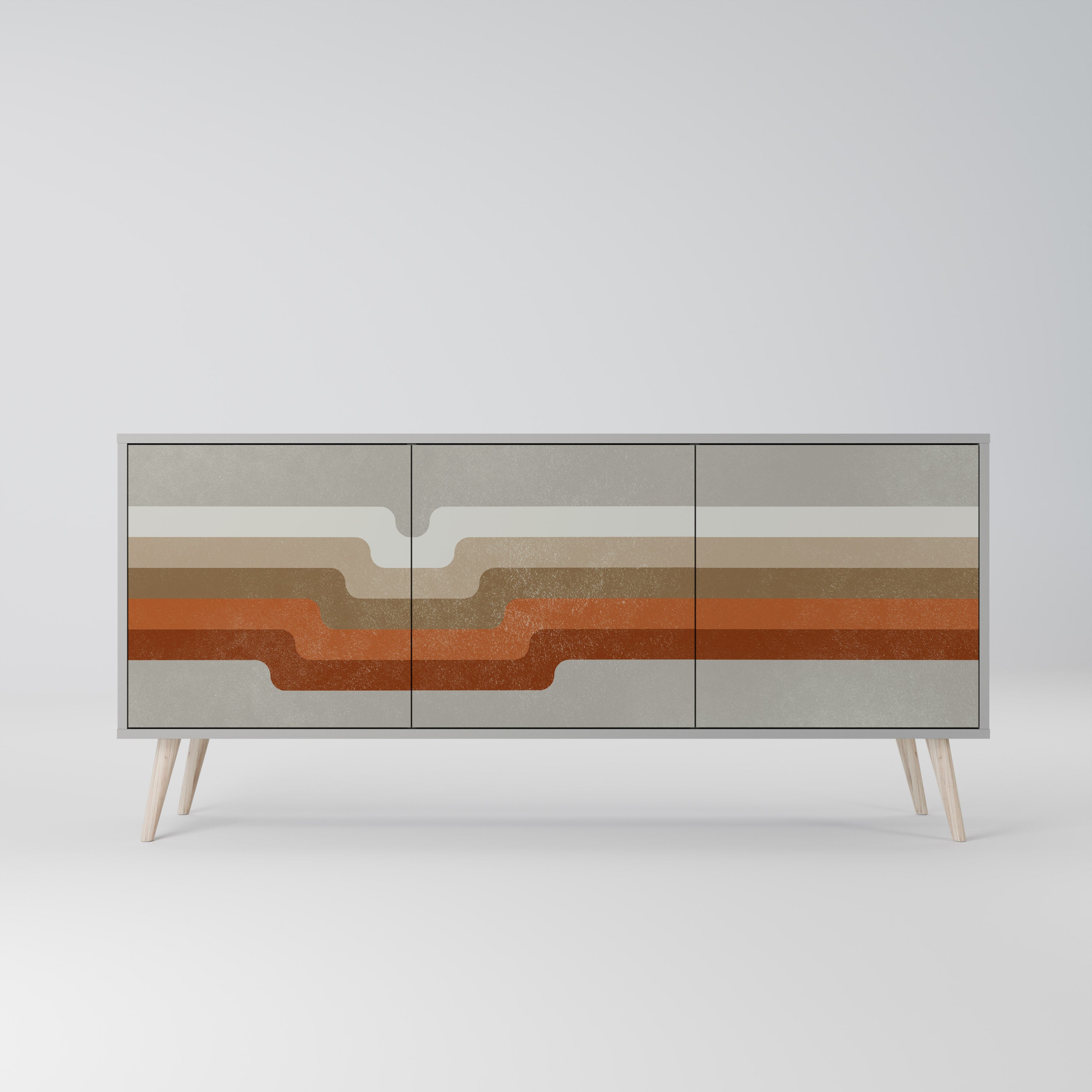 Buffet 3 portes PECULIAR TRAIL finition grise