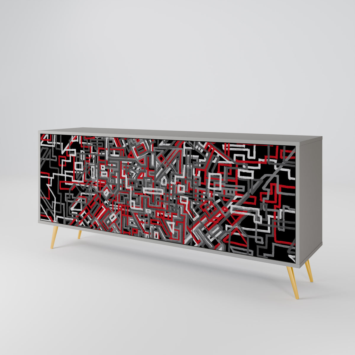 BROKEN LINES 3-Door Sideboard