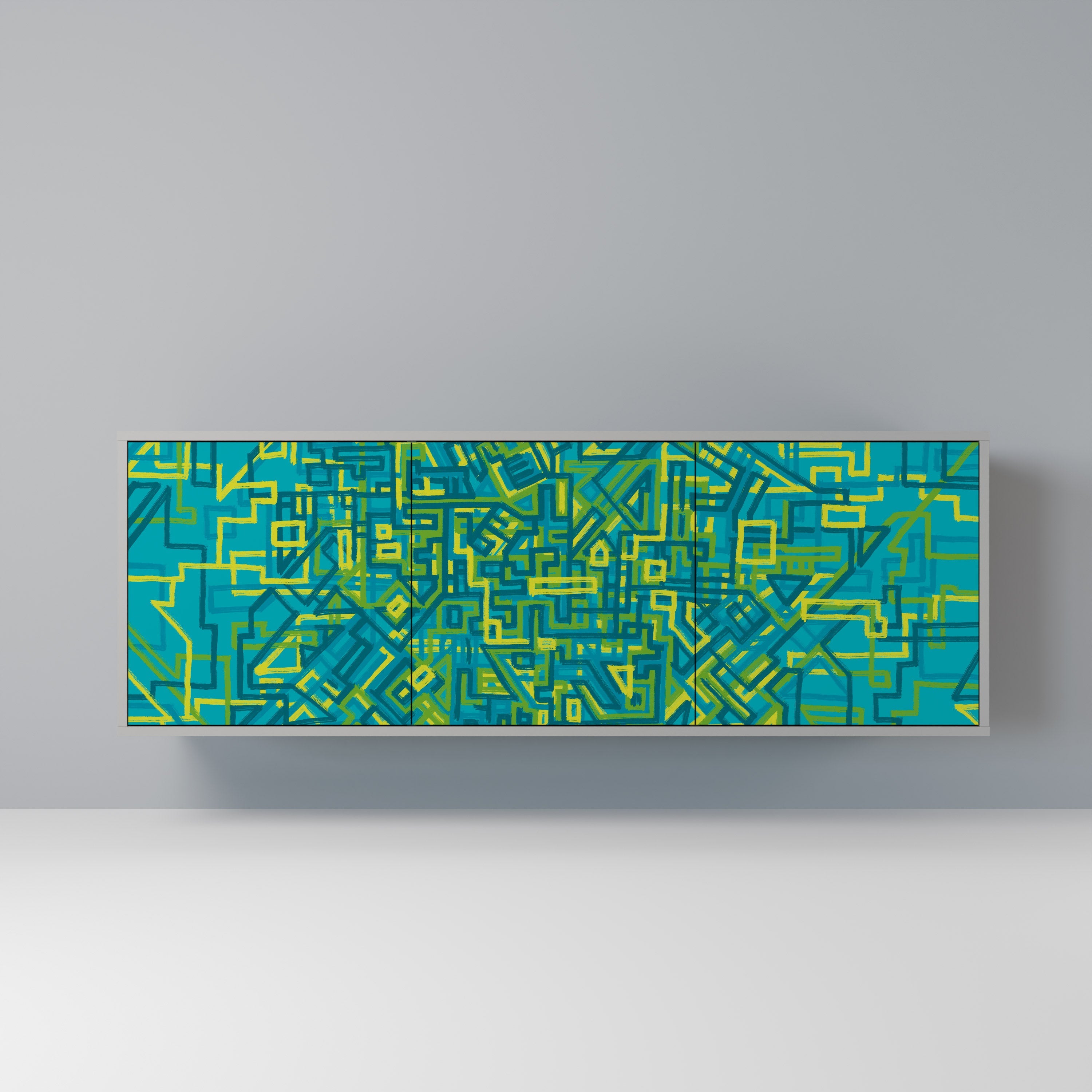 Buffet 3 portes NOSTALGIC MEMORIES en finition grise