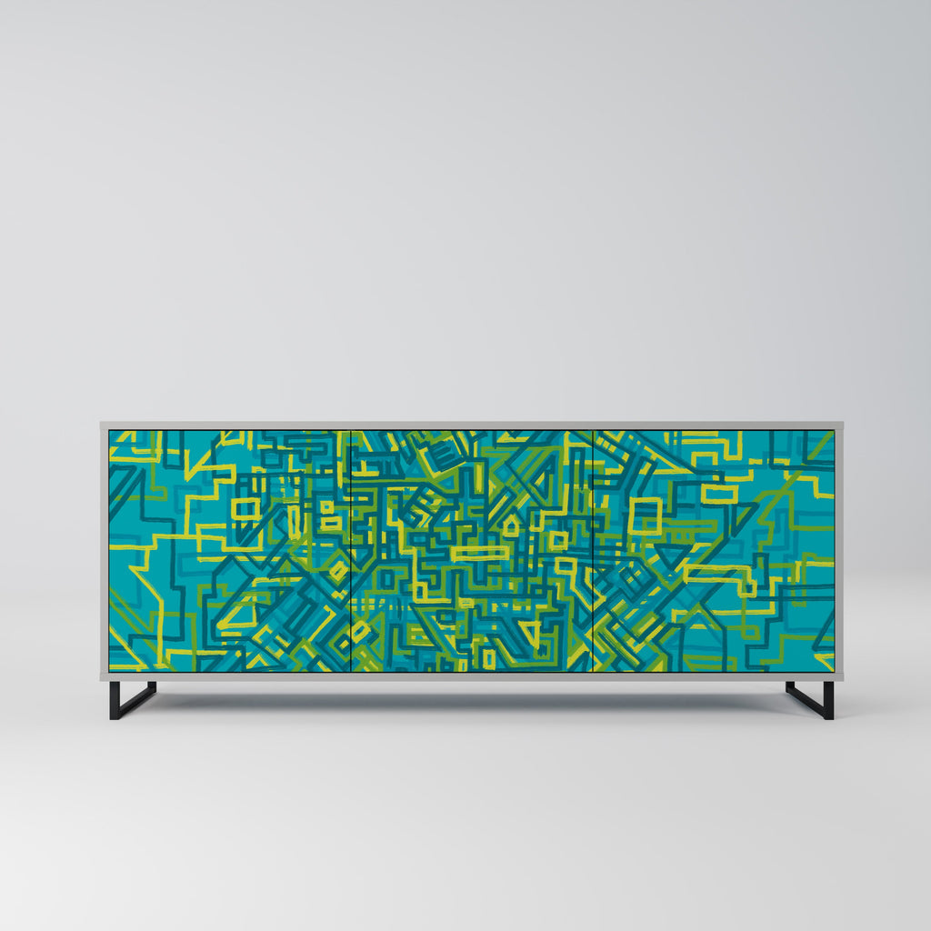 Buffet 3 portes NOSTALGIC MEMORIES en finition grise