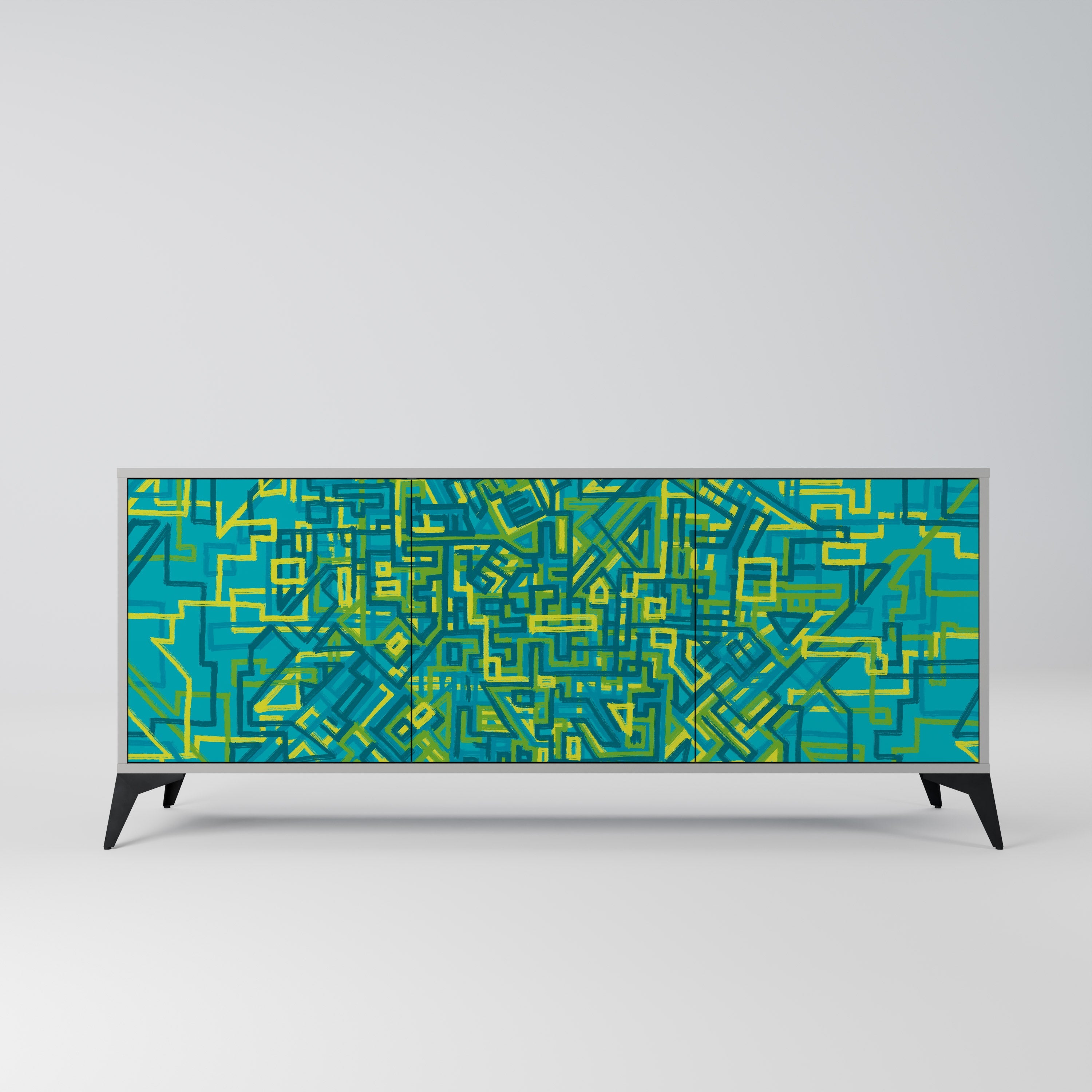 Buffet 3 portes NOSTALGIC MEMORIES en finition grise