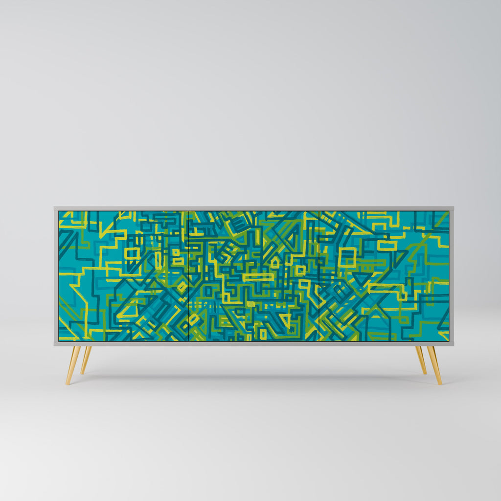 Buffet 3 portes NOSTALGIC MEMORIES en finition grise