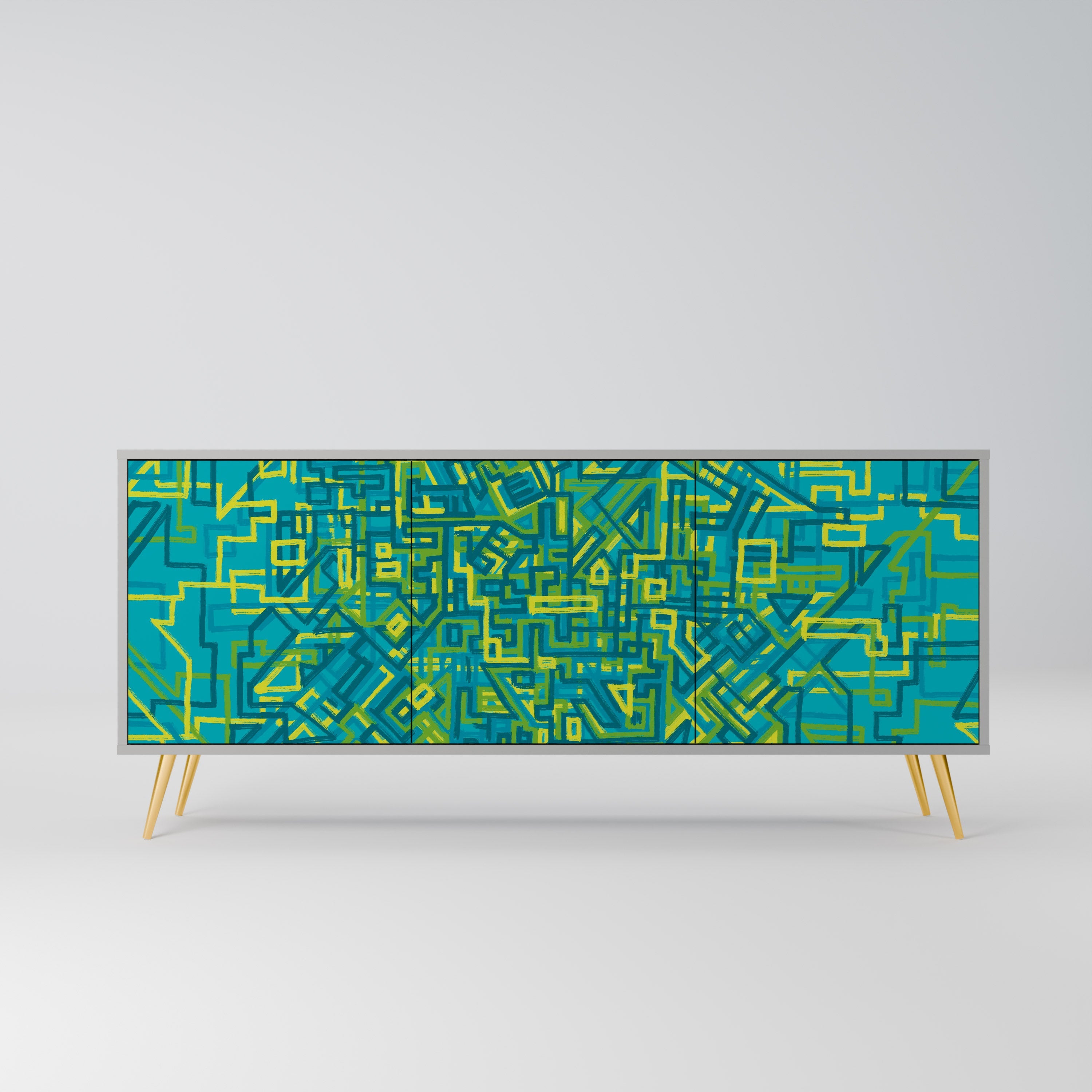 Buffet 3 portes NOSTALGIC MEMORIES en finition grise