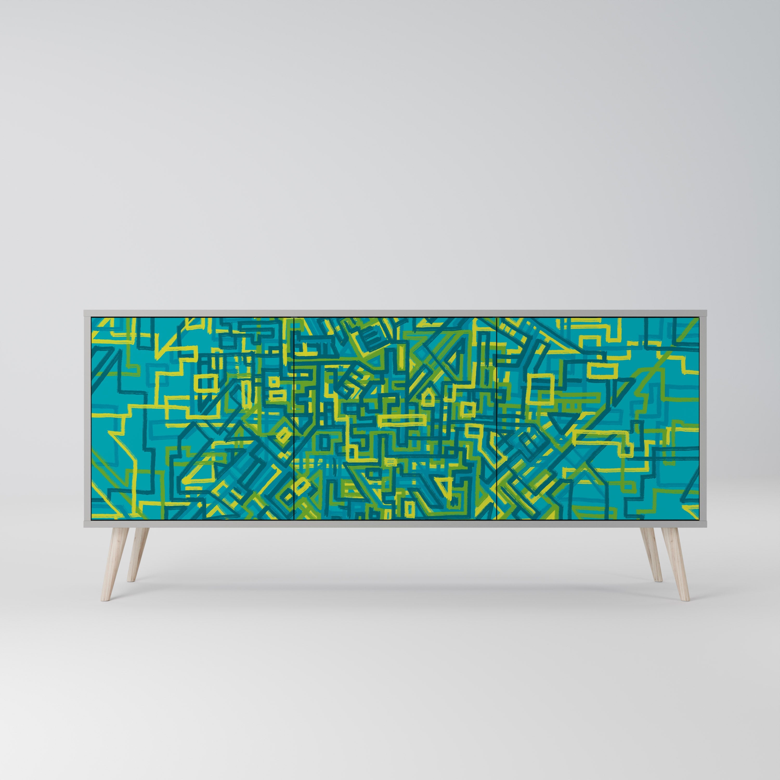 Buffet 3 portes NOSTALGIC MEMORIES en finition grise