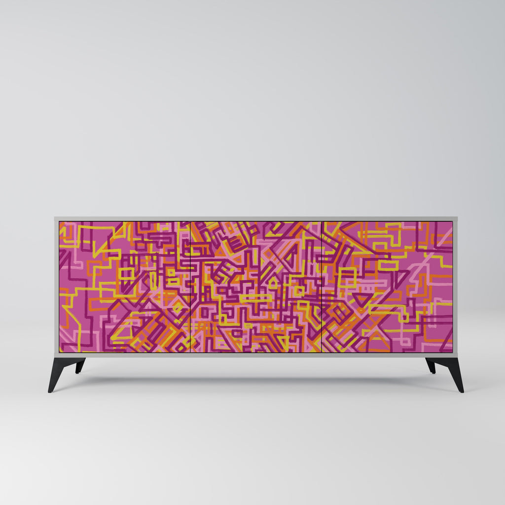 Buffet 3 portes LOVELY MEMORIES en finition grise