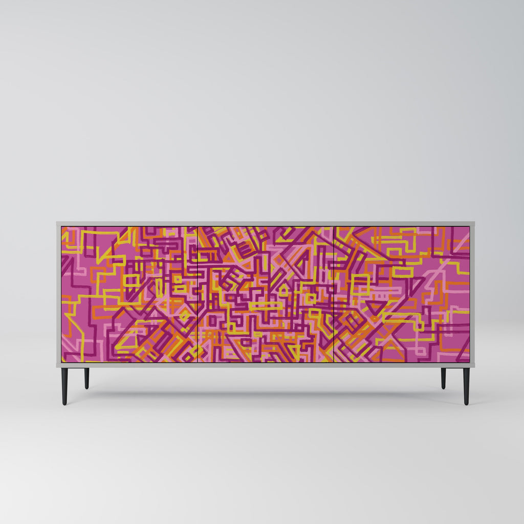 Buffet 3 portes LOVELY MEMORIES en finition grise