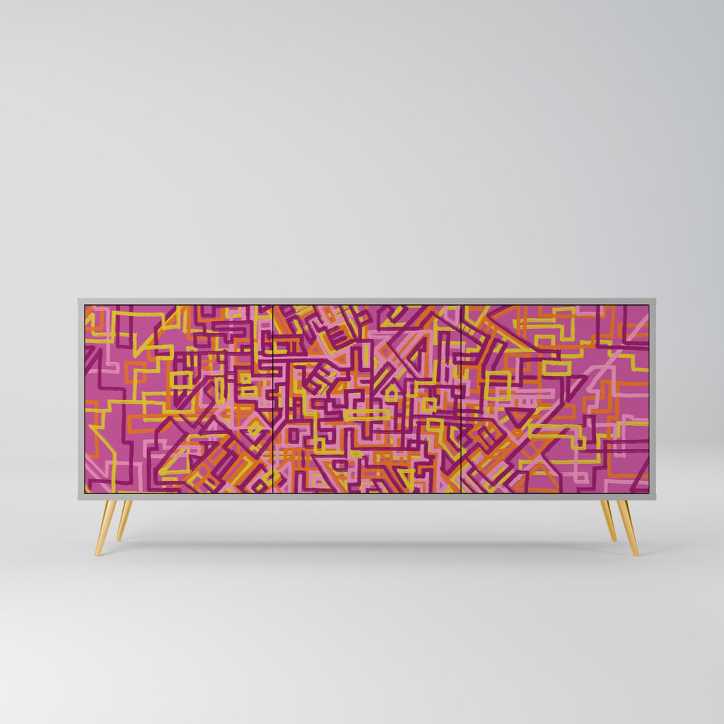 Buffet 3 portes LOVELY MEMORIES en finition grise