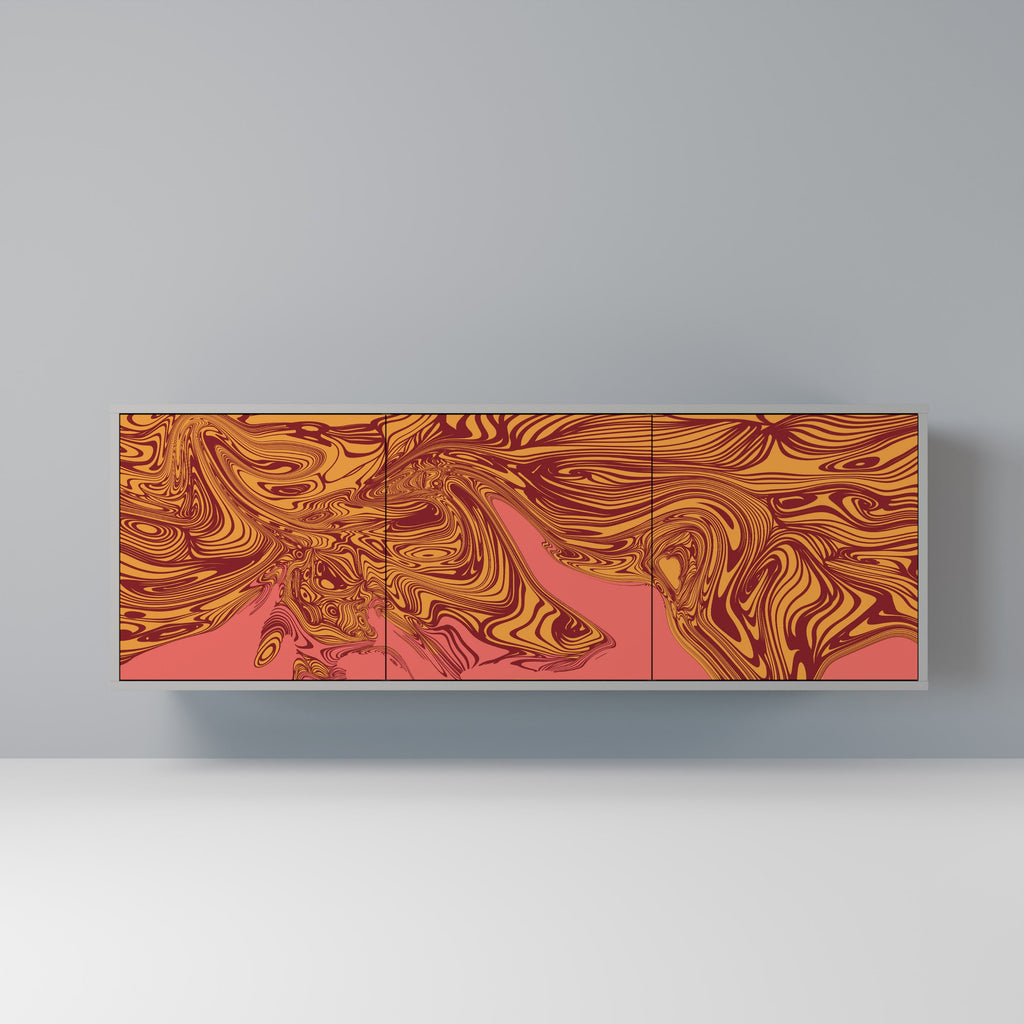 Buffet 3 portes FLOATING THOUGHTS en finition grise