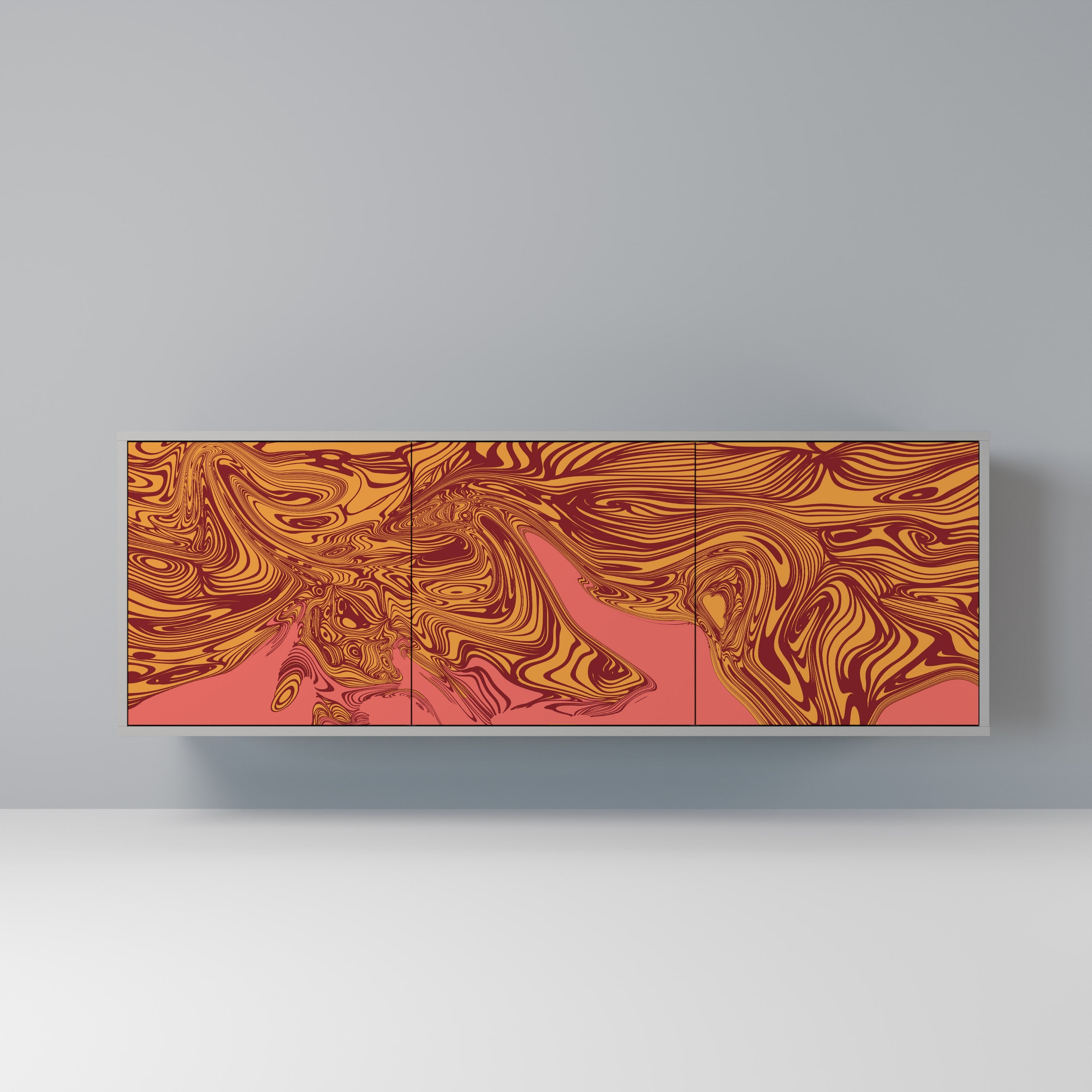 Buffet 3 portes FLOATING THOUGHTS en finition grise