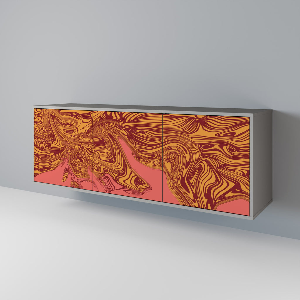 Buffet 3 portes FLOATING THOUGHTS en finition grise