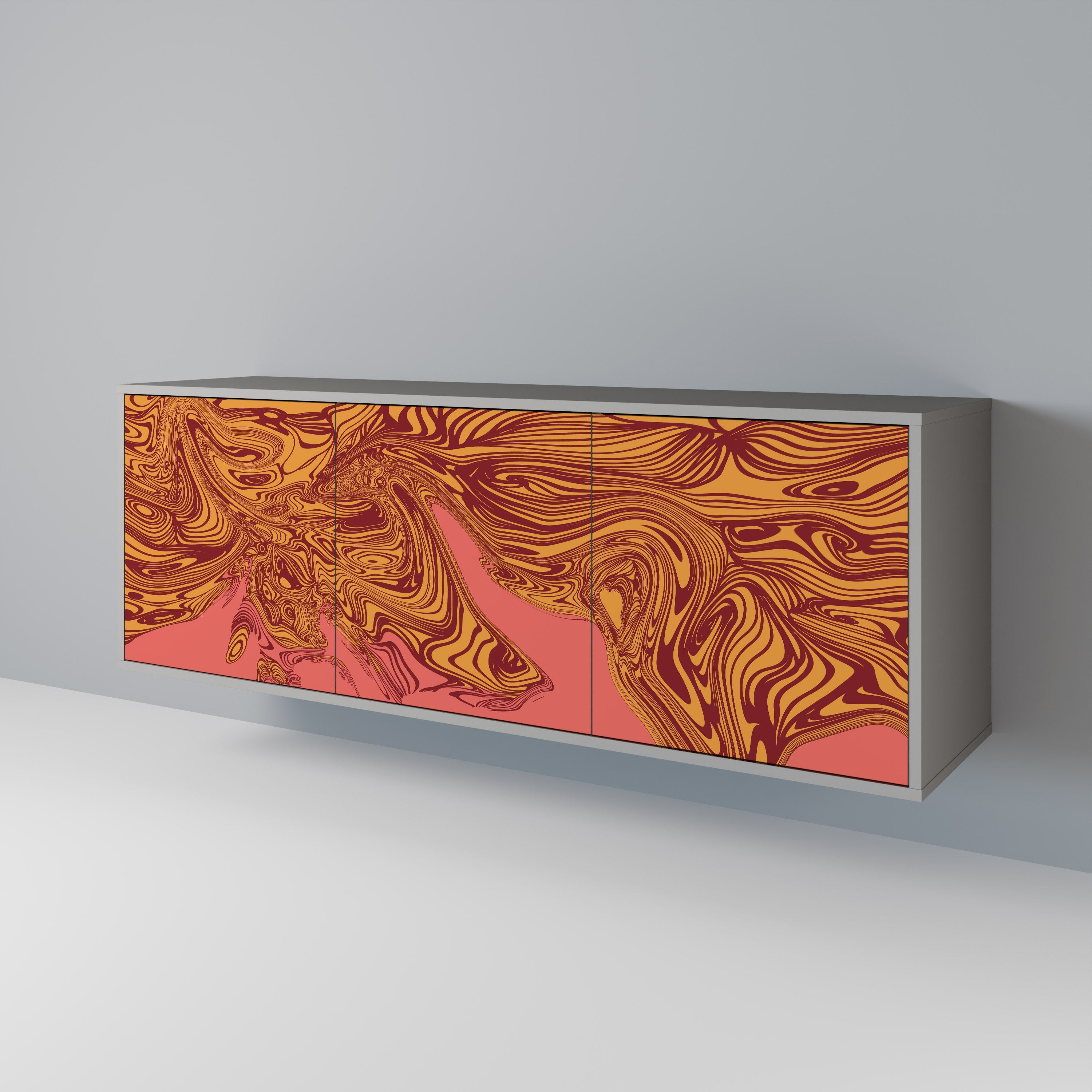 Buffet 3 portes FLOATING THOUGHTS en finition grise