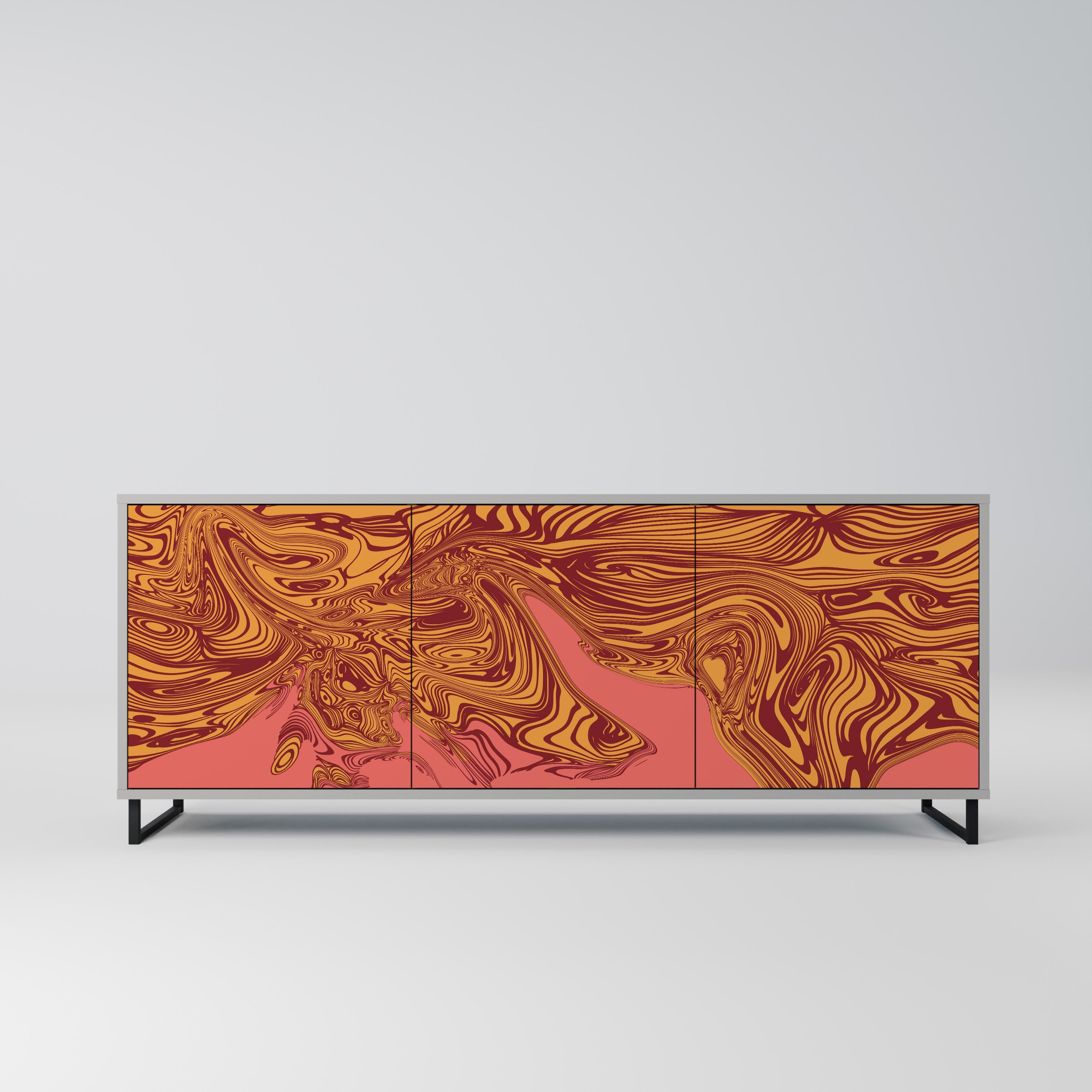 Buffet 3 portes FLOATING THOUGHTS en finition grise