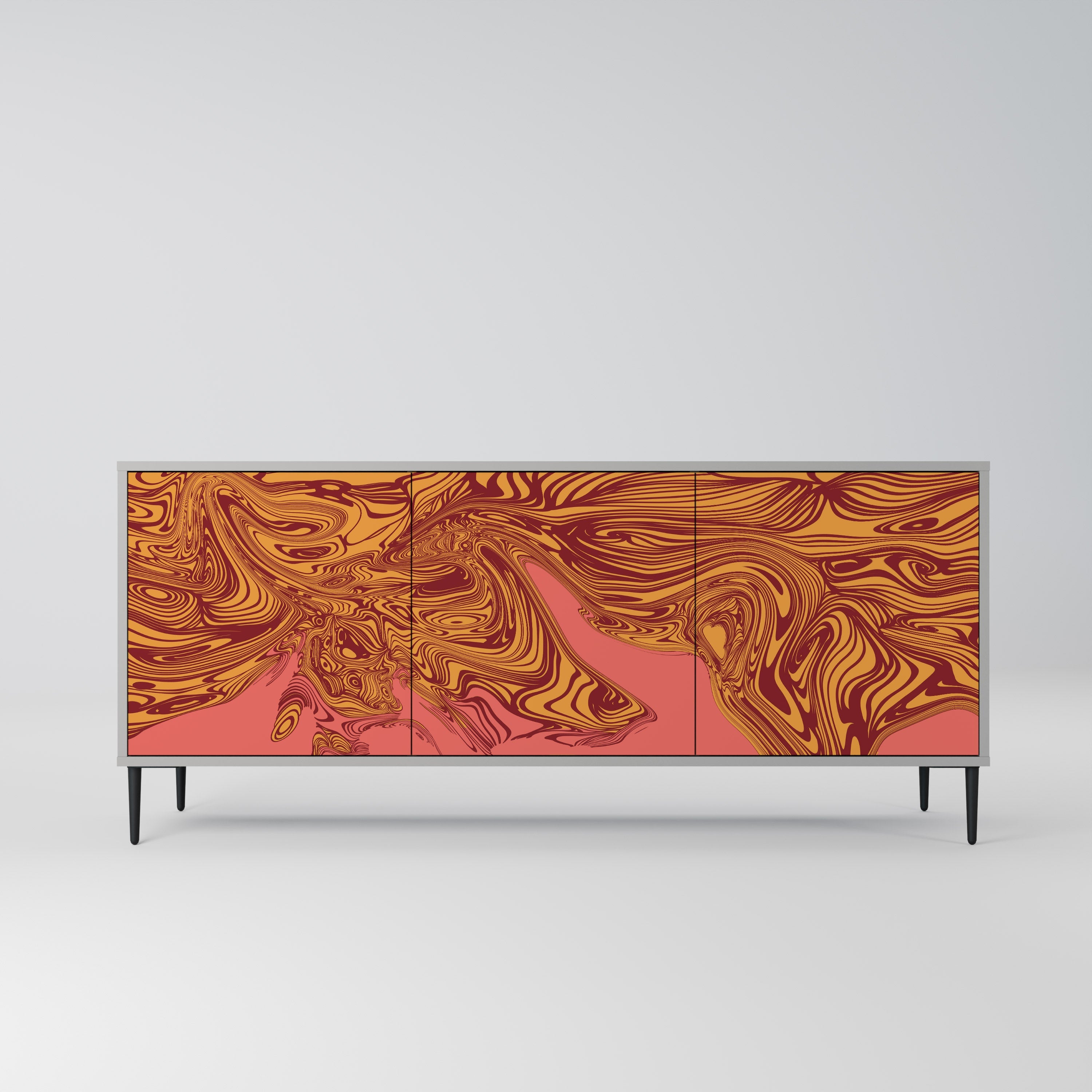 Buffet 3 portes FLOATING THOUGHTS en finition grise