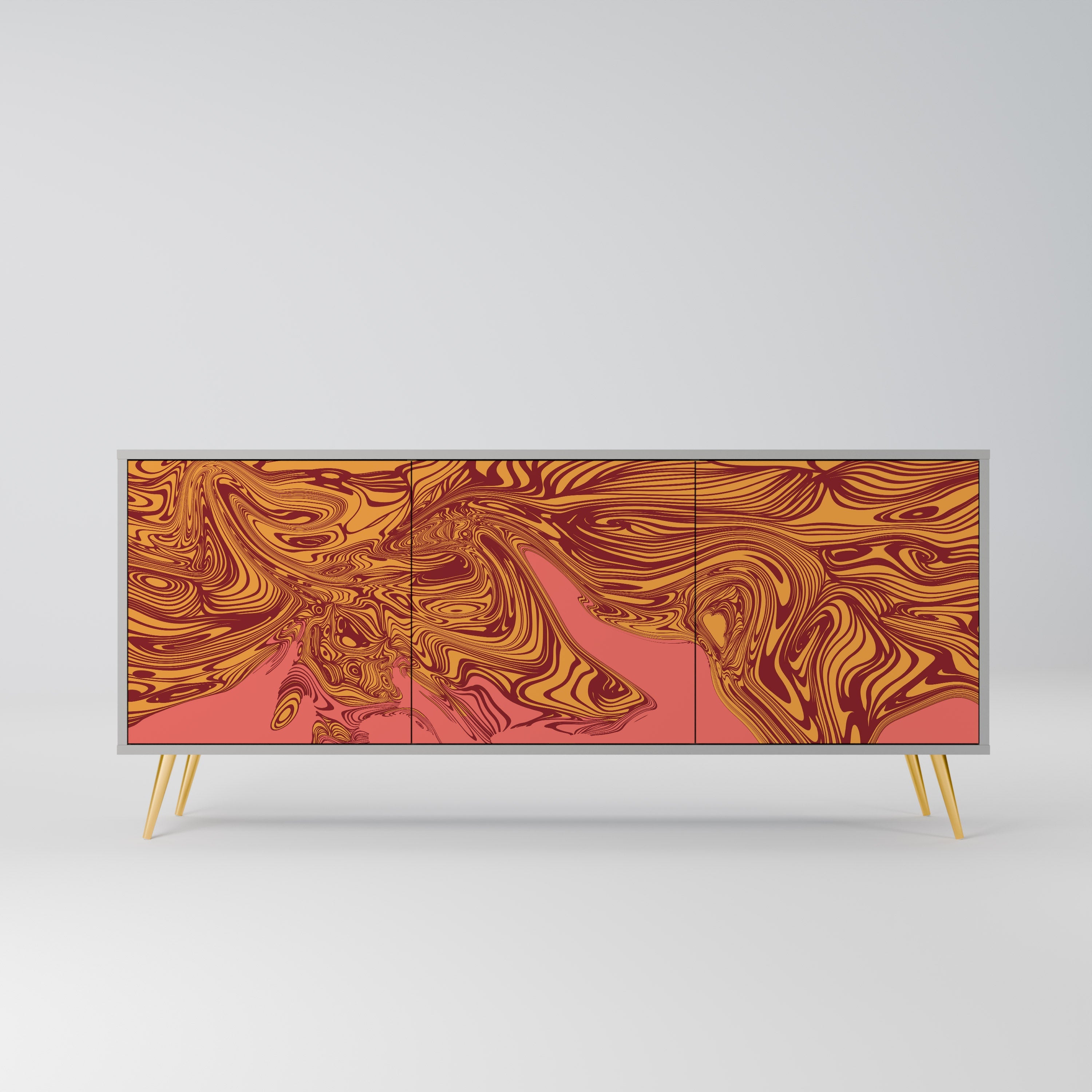 Buffet 3 portes FLOATING THOUGHTS en finition grise