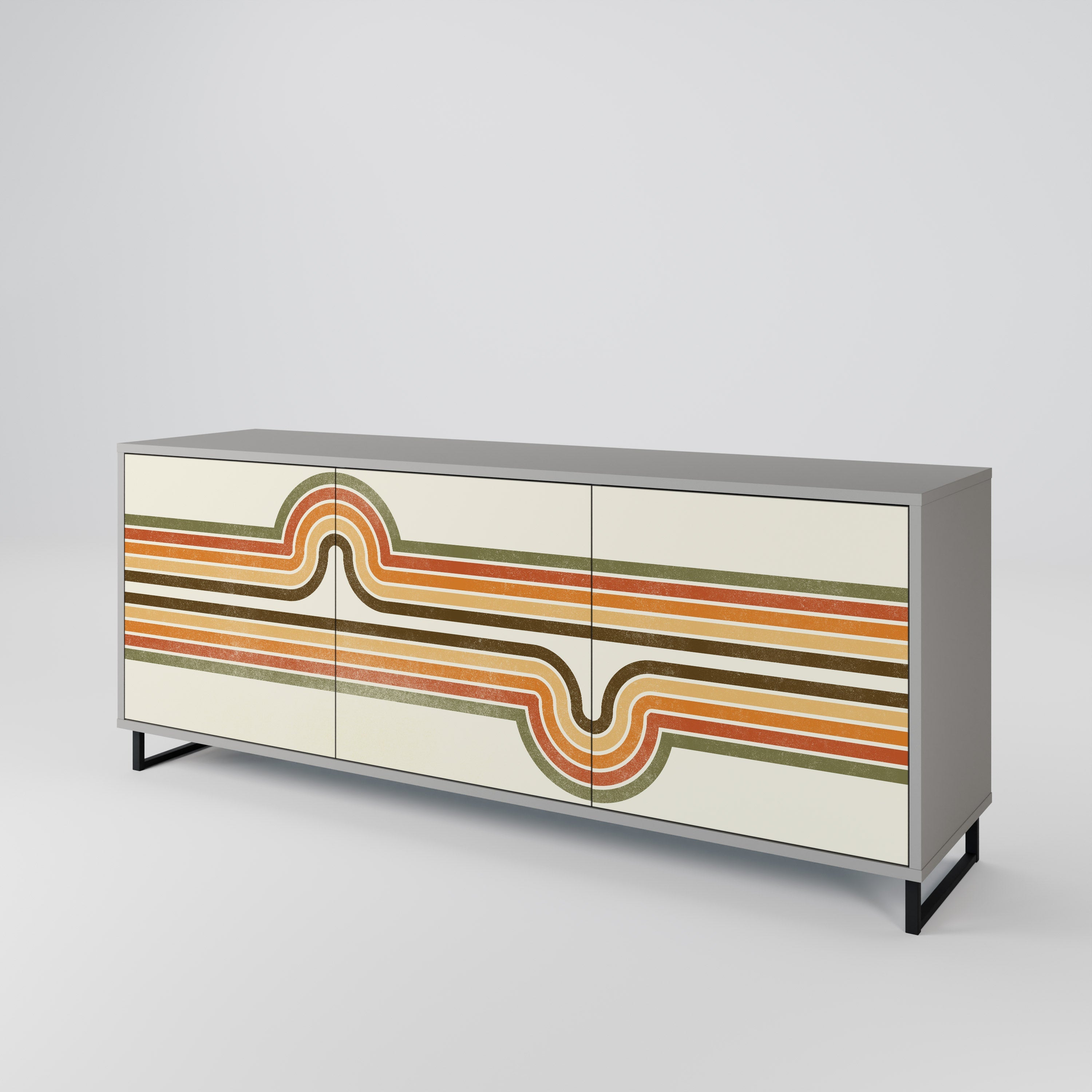 Buffet 3 portes STREAM EXCEPTIONNEL en finition grise