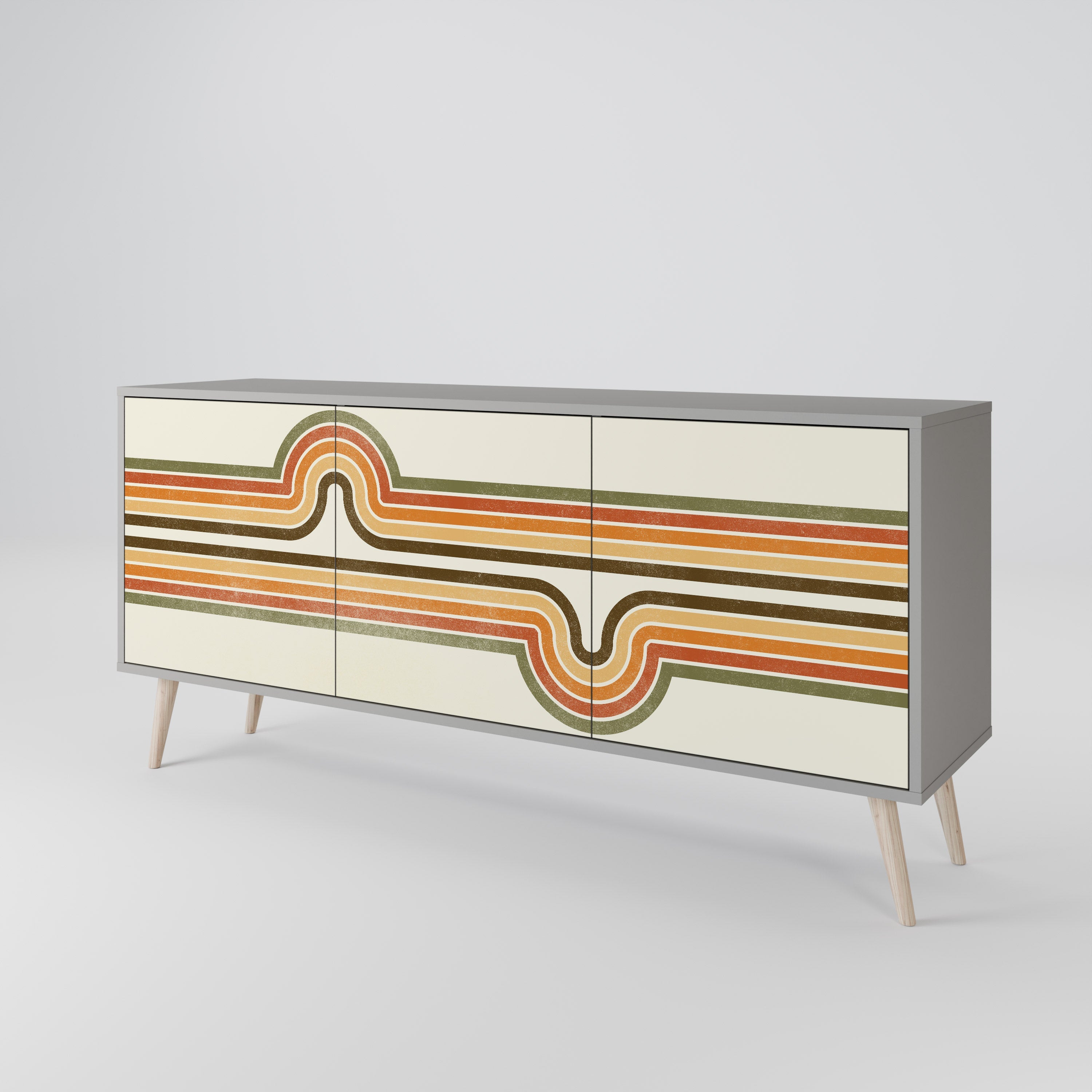 Buffet 3 portes STREAM EXCEPTIONNEL en finition grise