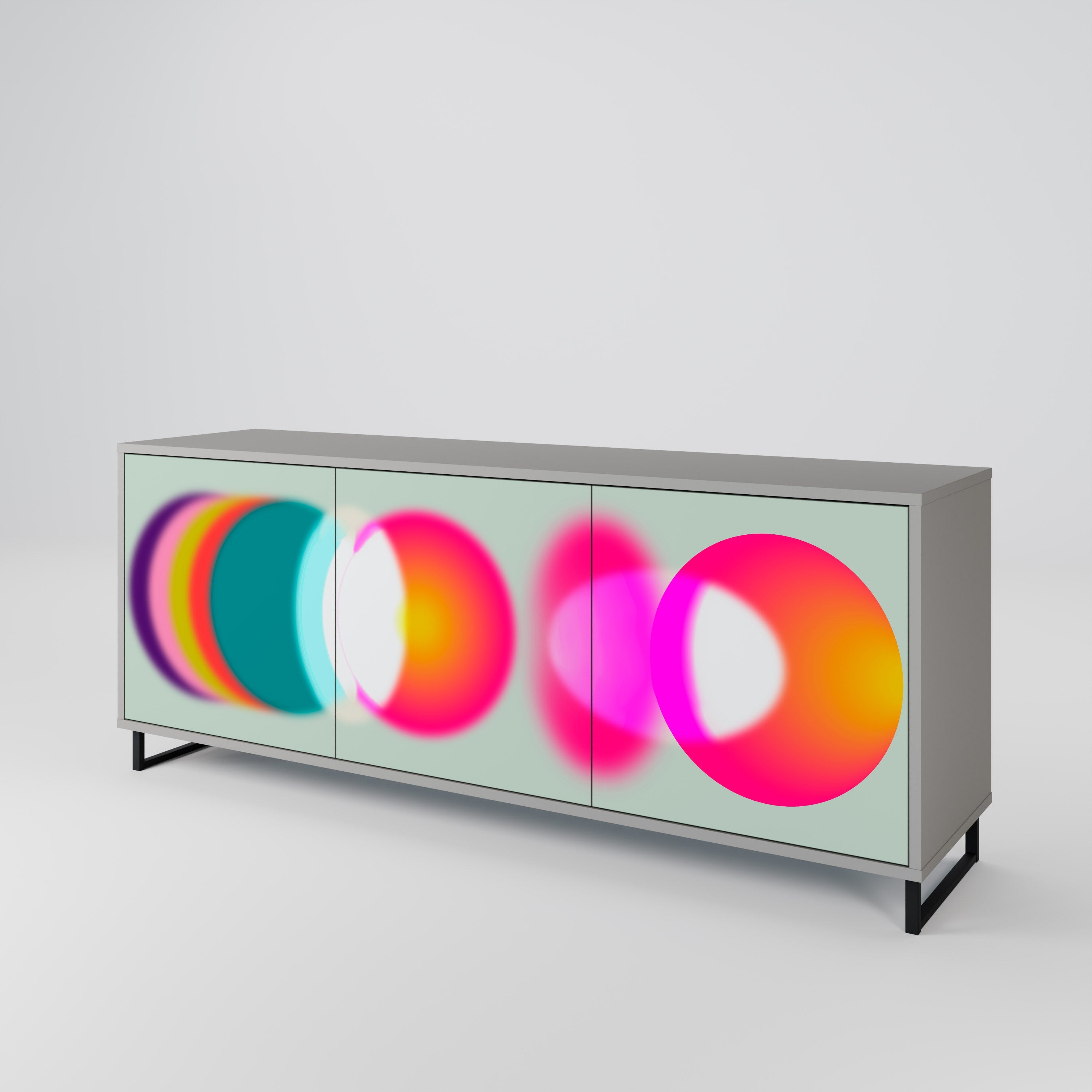 Buffet 3 portes SYMPHONY OF COLORS en finition grise