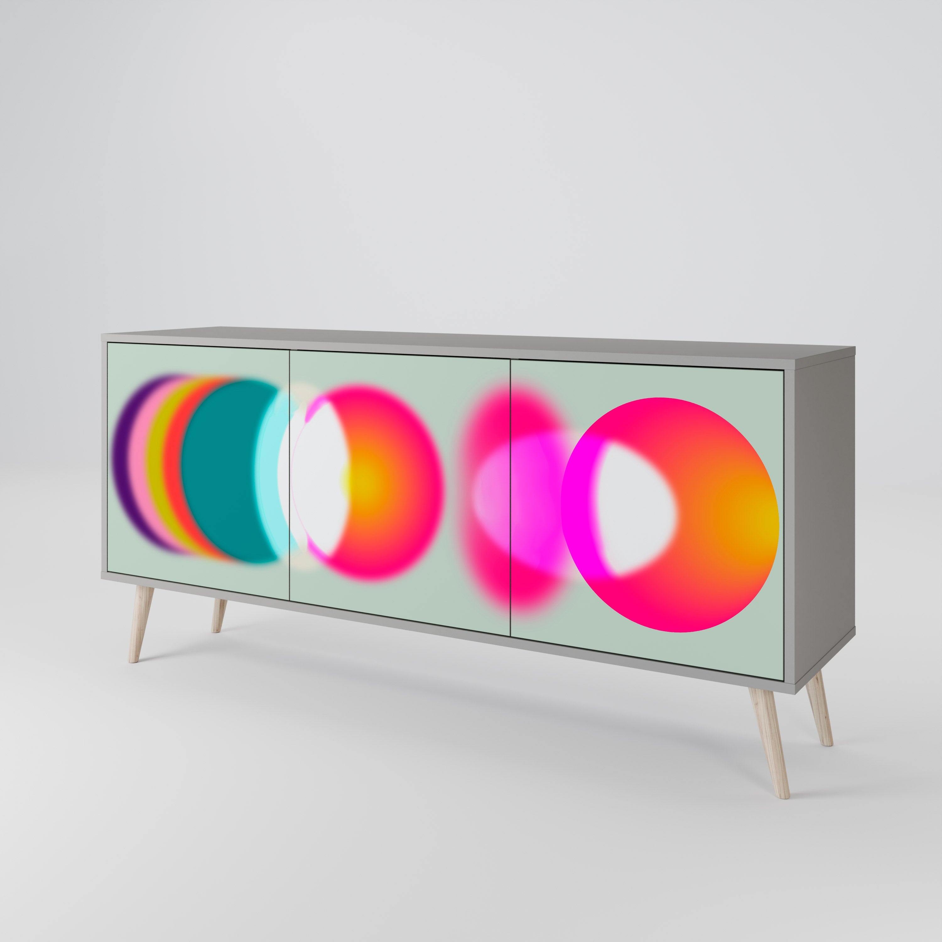 Buffet 3 portes SYMPHONY OF COLORS en finition grise
