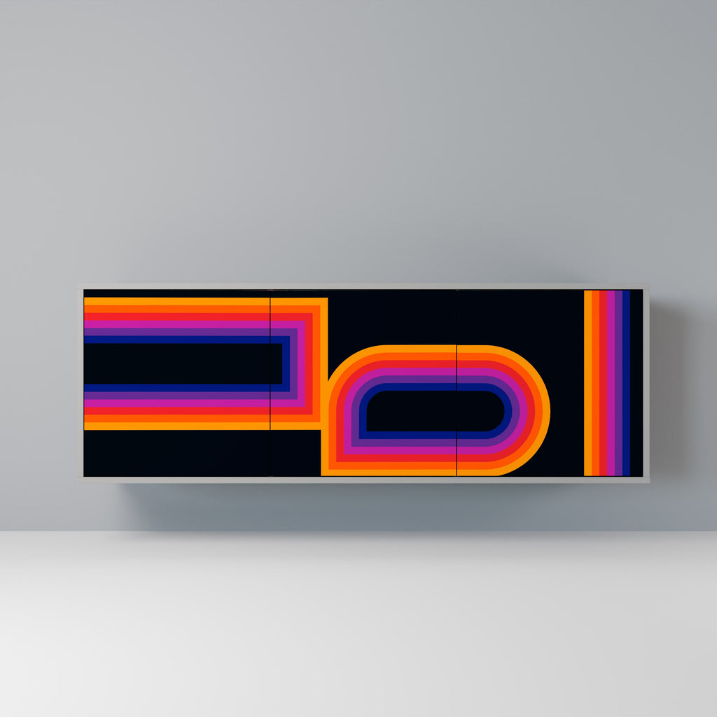 Buffet 3 portes BLINDED BY THE LIGHTS en finition grise