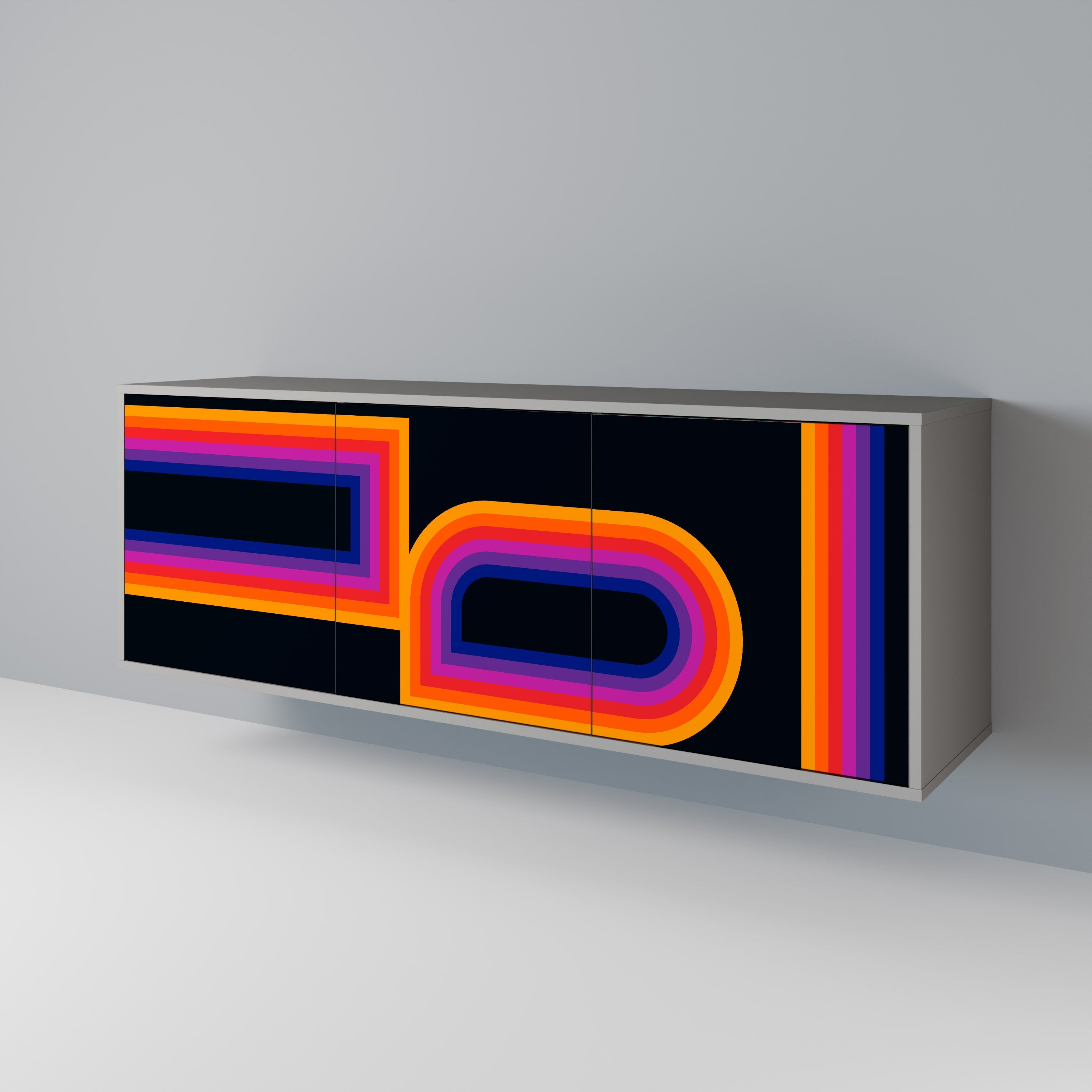 Buffet 3 portes BLINDED BY THE LIGHTS en finition grise