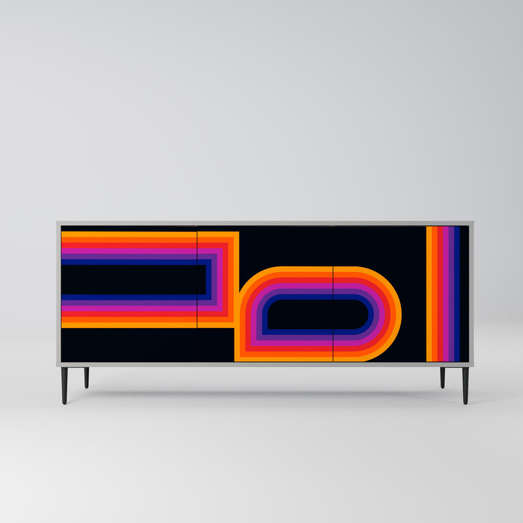 Buffet 3 portes BLINDED BY THE LIGHTS en finition grise