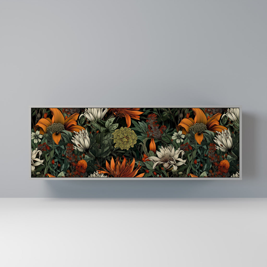 Buffet 3 portes MIDNIGHT SPROUT en finition grise