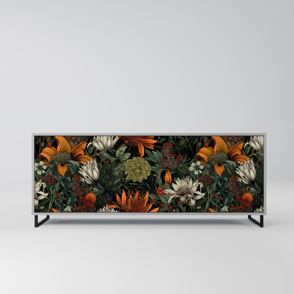 Buffet 3 portes MIDNIGHT SPROUT en finition grise