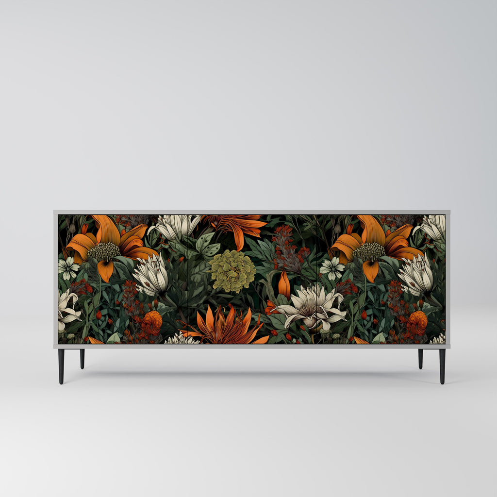 Buffet 3 portes MIDNIGHT SPROUT en finition grise