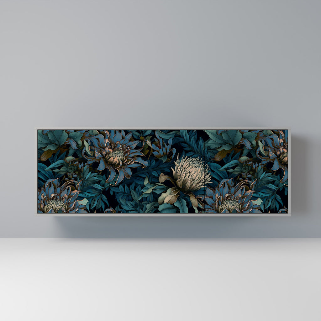 Buffet 3 portes TWILIGHT BLOOM finition grise