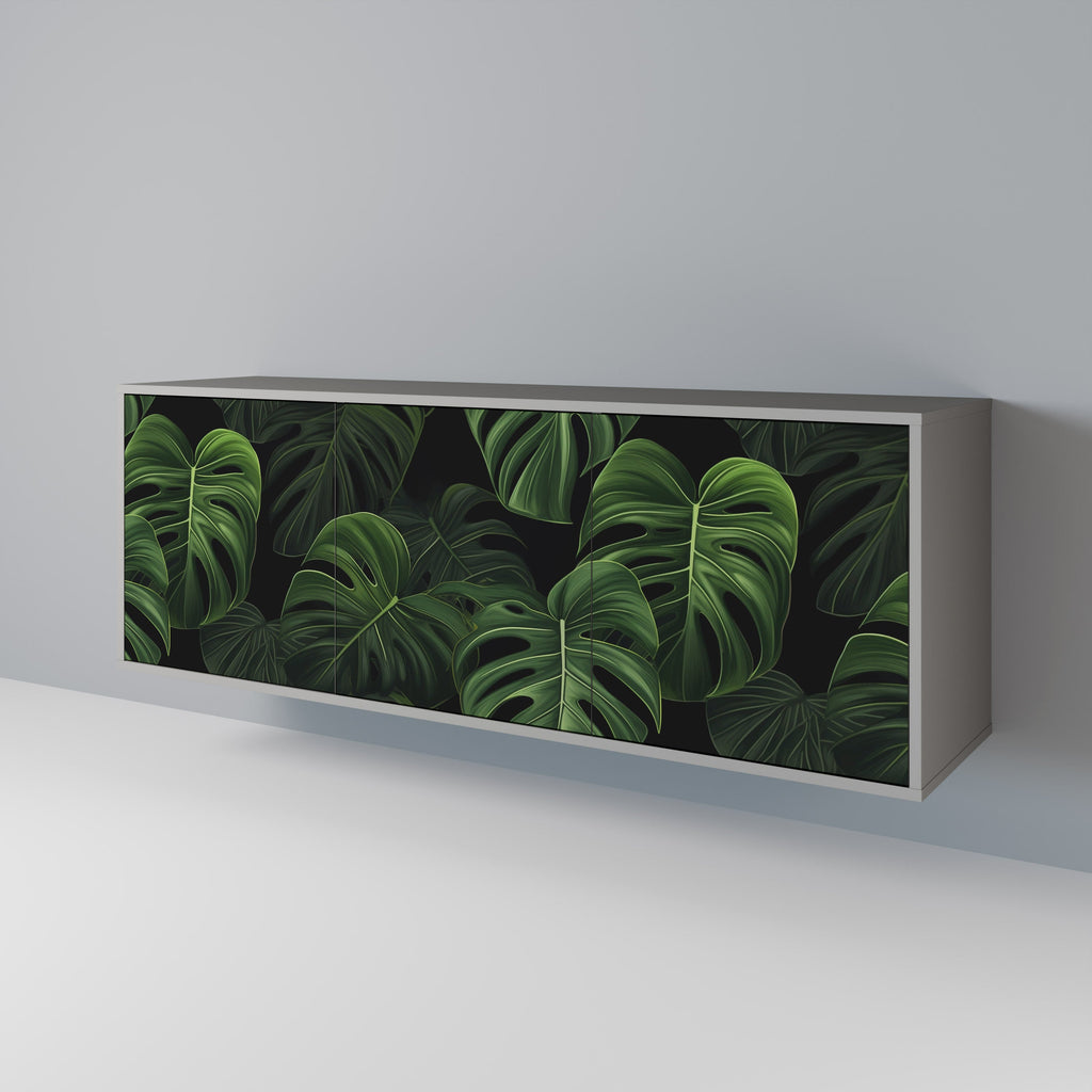 Buffet 3 portes INFINITE MONSTERA finition grise