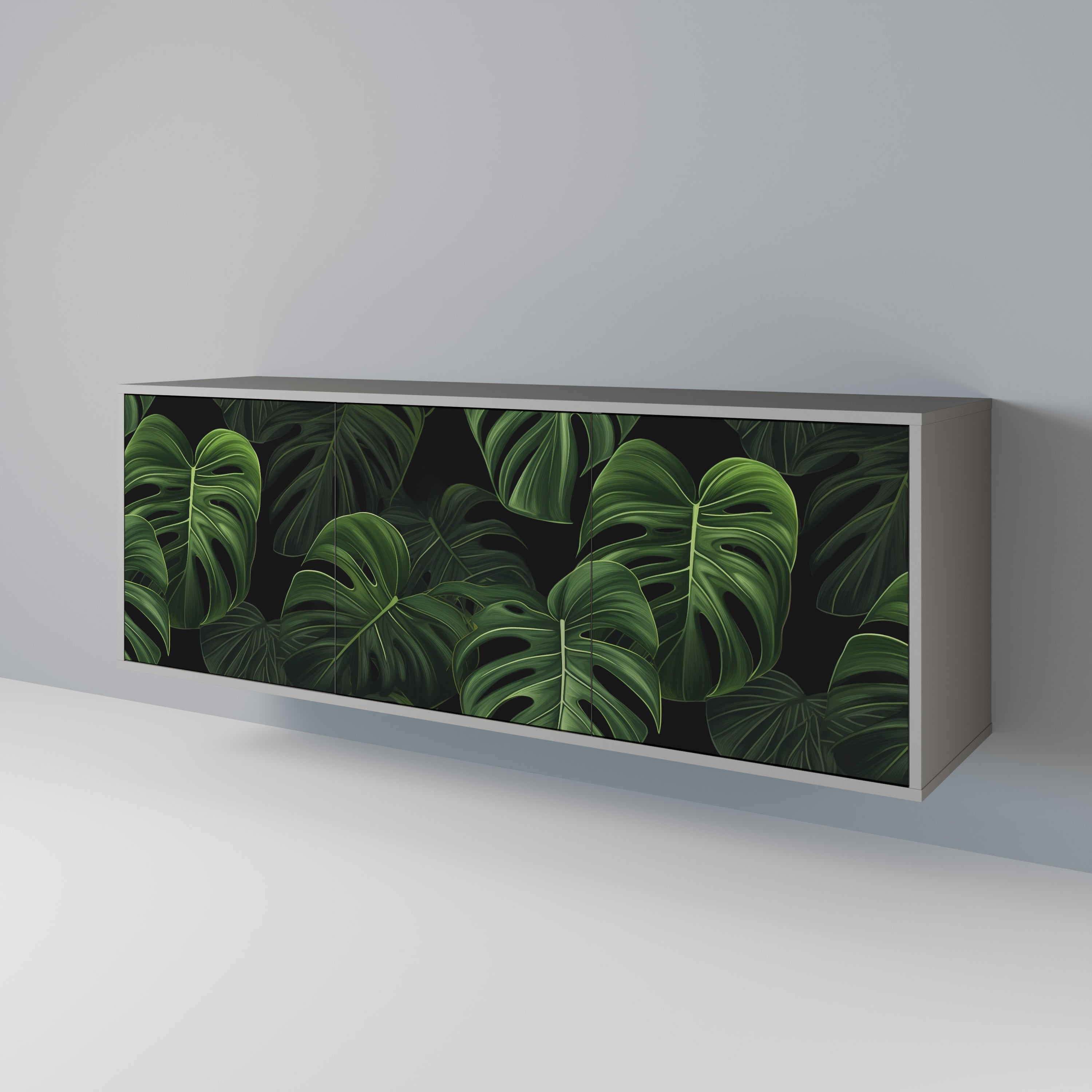 Buffet 3 portes INFINITE MONSTERA finition grise