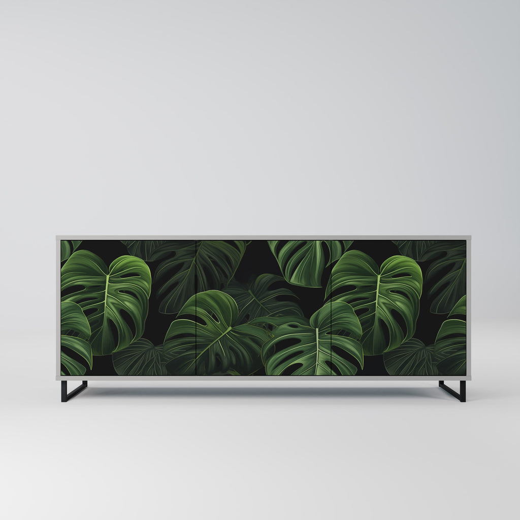 Buffet 3 portes INFINITE MONSTERA finition grise
